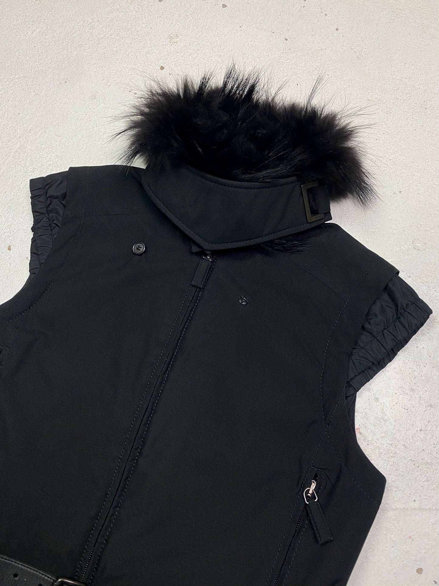 Prada Sport Fur Collar Vest