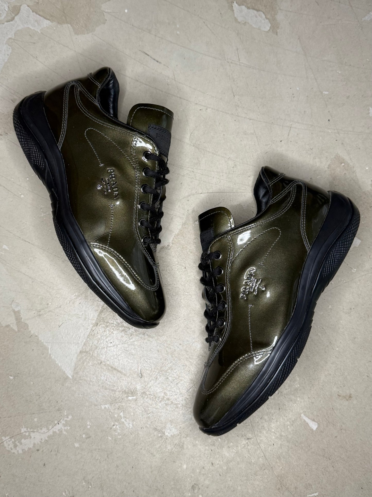 Prada Linea Rossa Patent Leather Trainers
