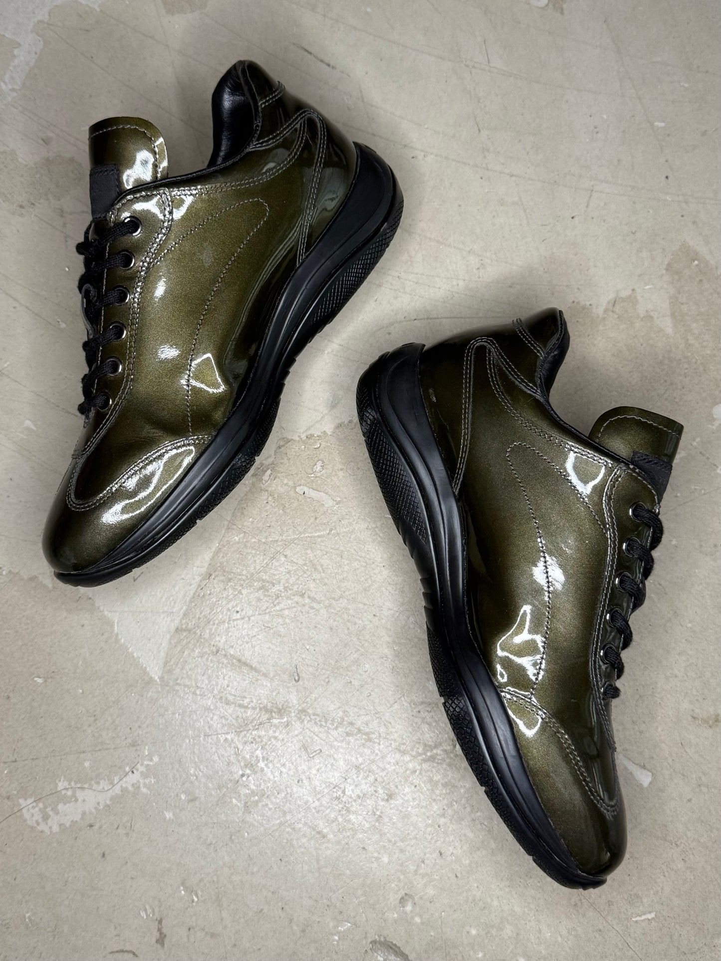 Prada Linea Rossa Patent Leather Trainers