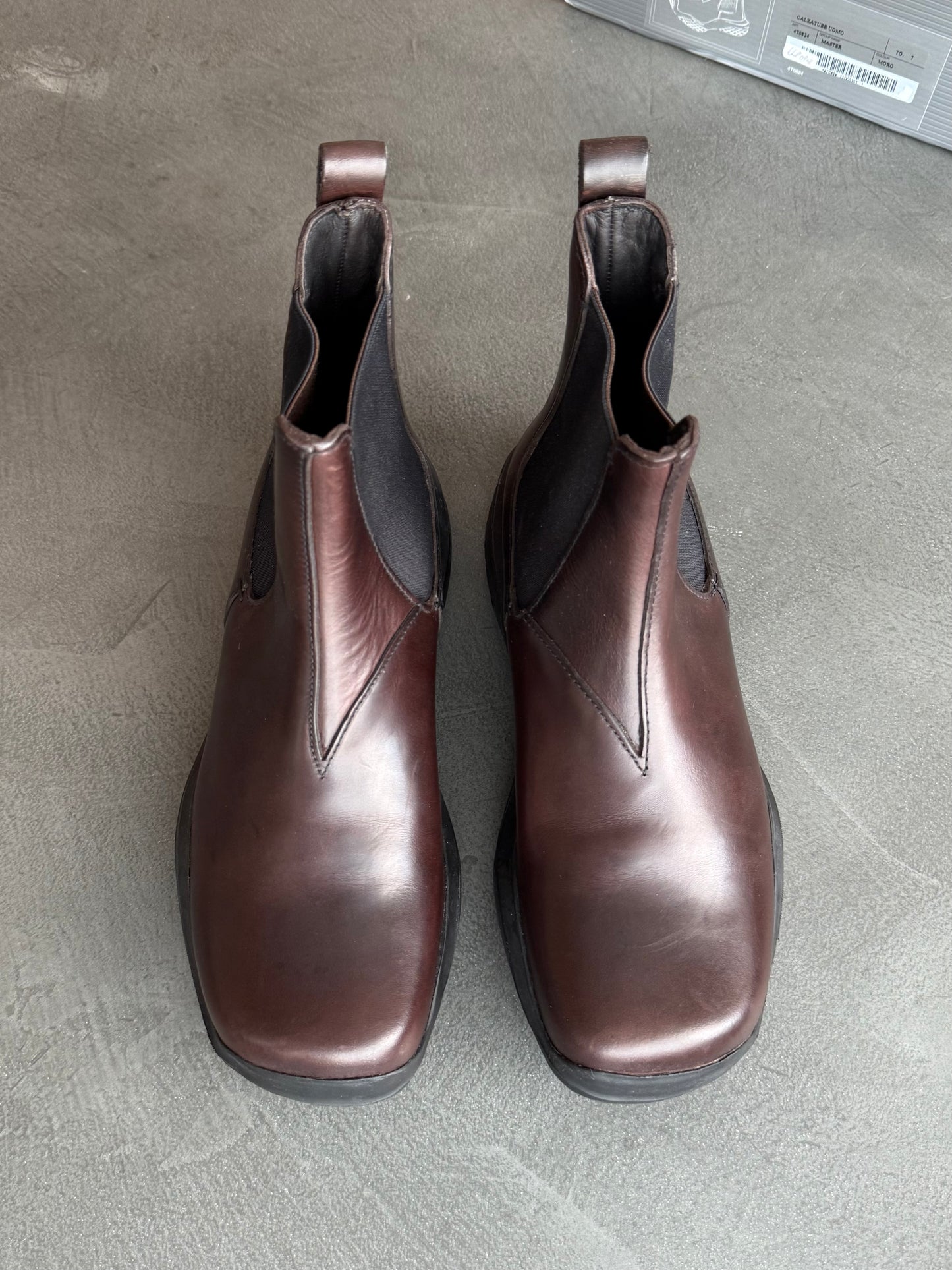 FW 99 Prada Sport Square Toe Chelsea Boots