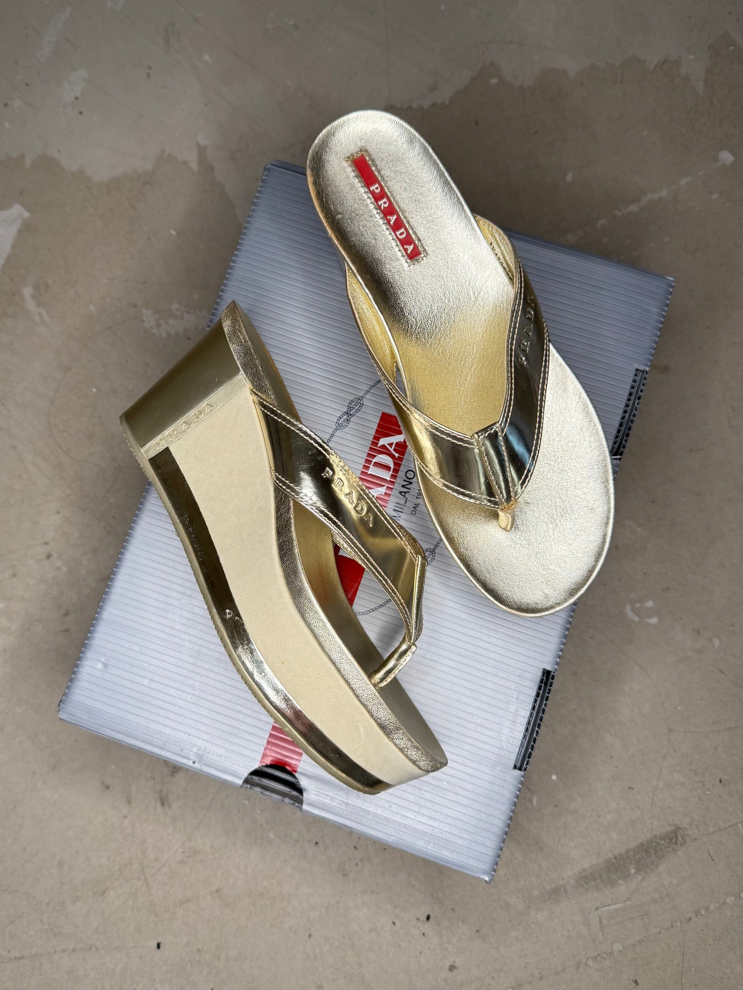 2008 Prada Linea Rossa Platform Sandals