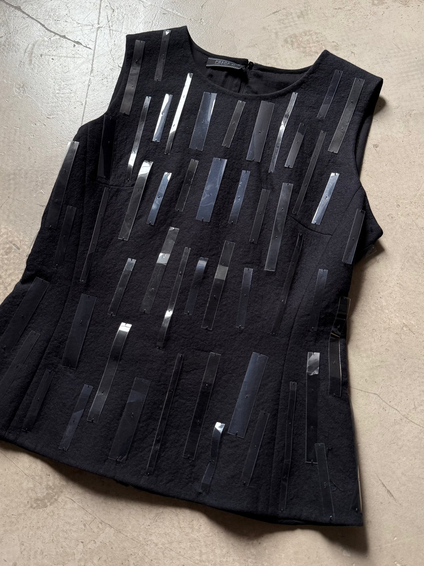 FW 98 Prada Plastic Embellished Wool Set