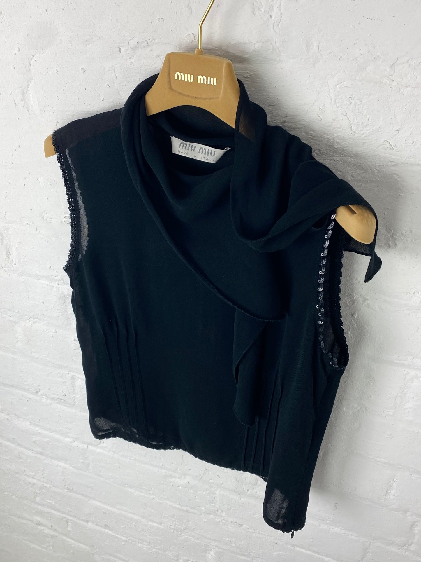 FW 00 Miu Miu Sequin Trimmed Sheer Set