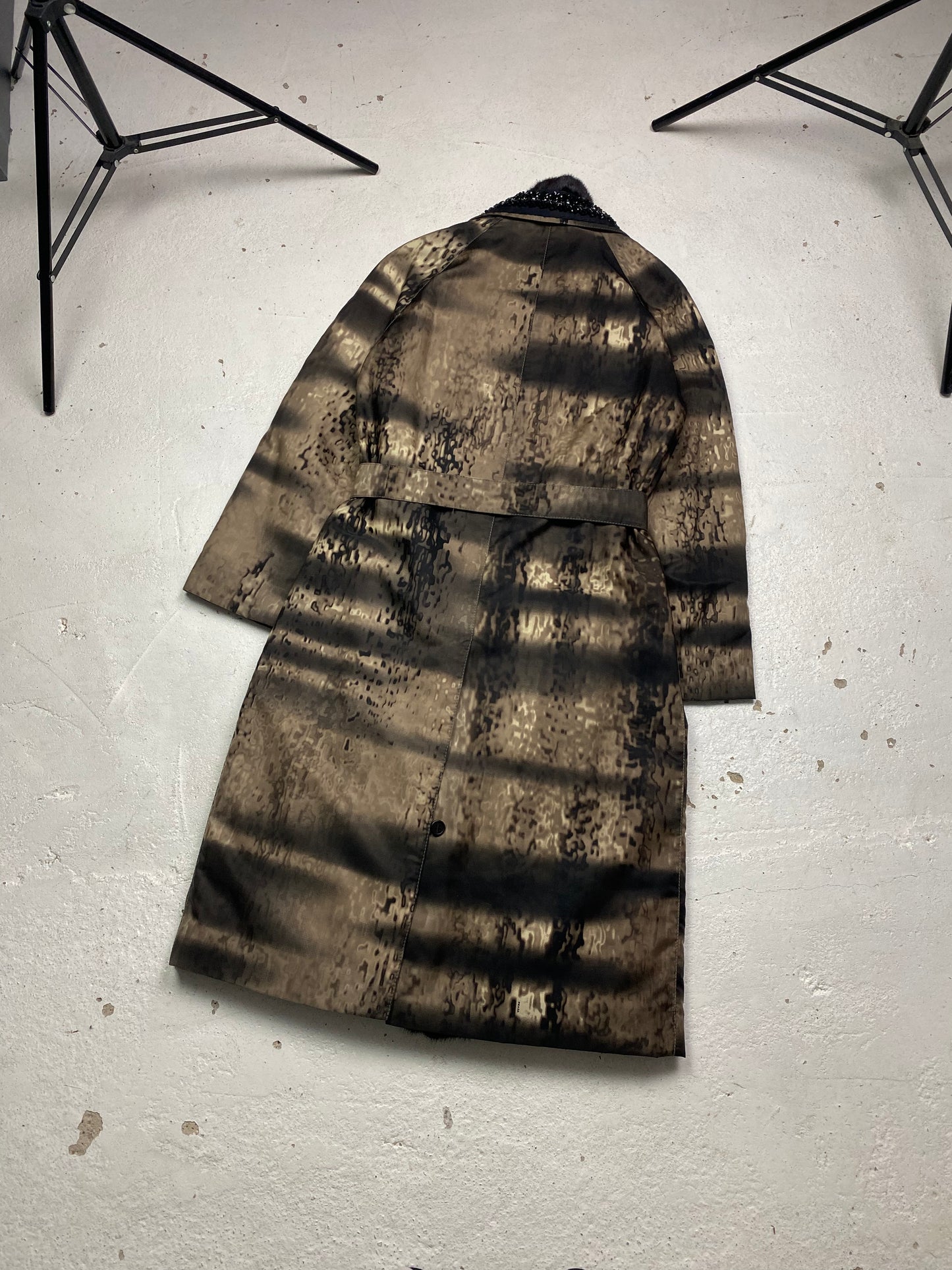 FW 04 Prada Embellished Collar Mac