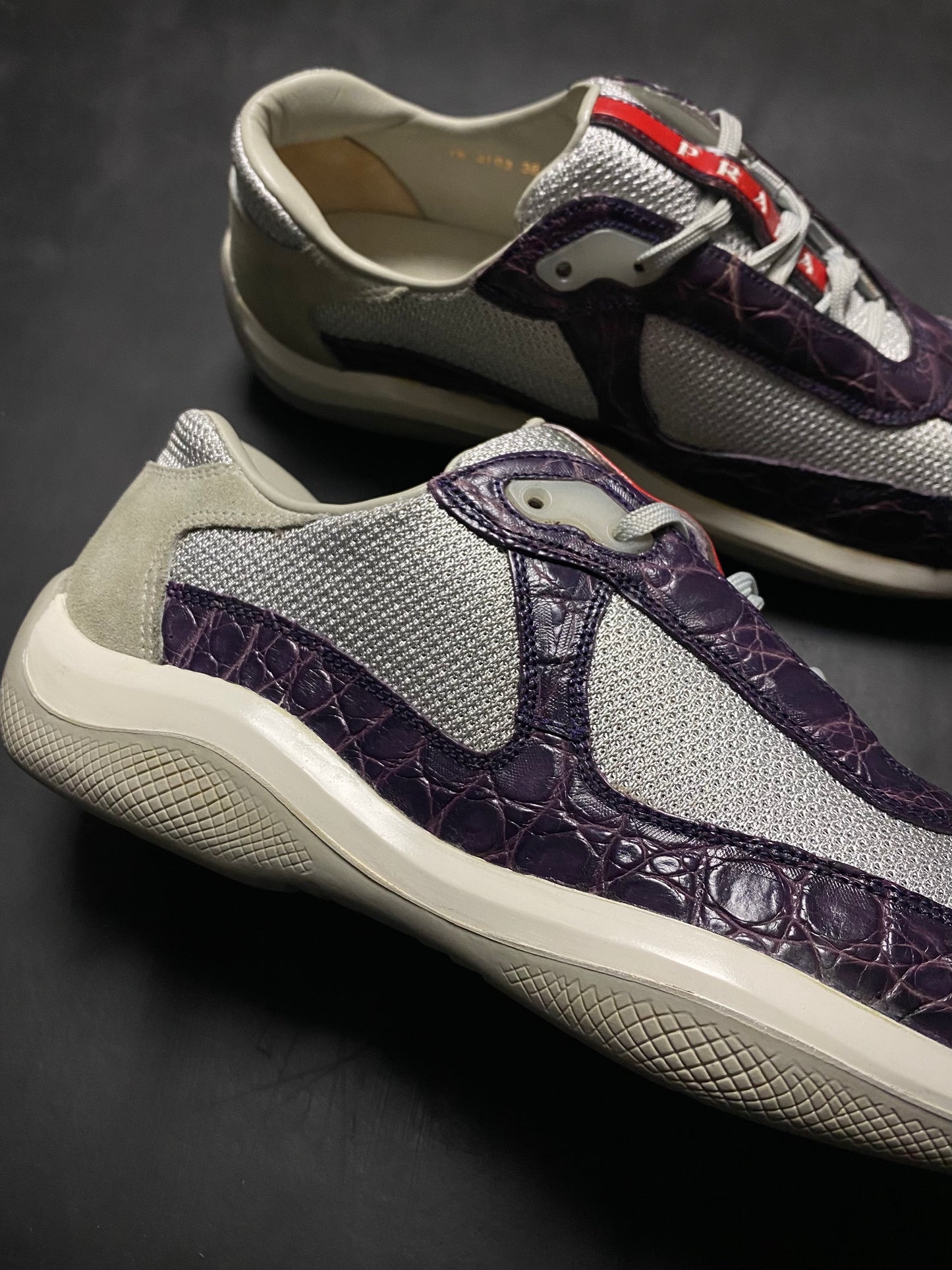 2007 Prada Americas Cup Crocodile Leather Trainers