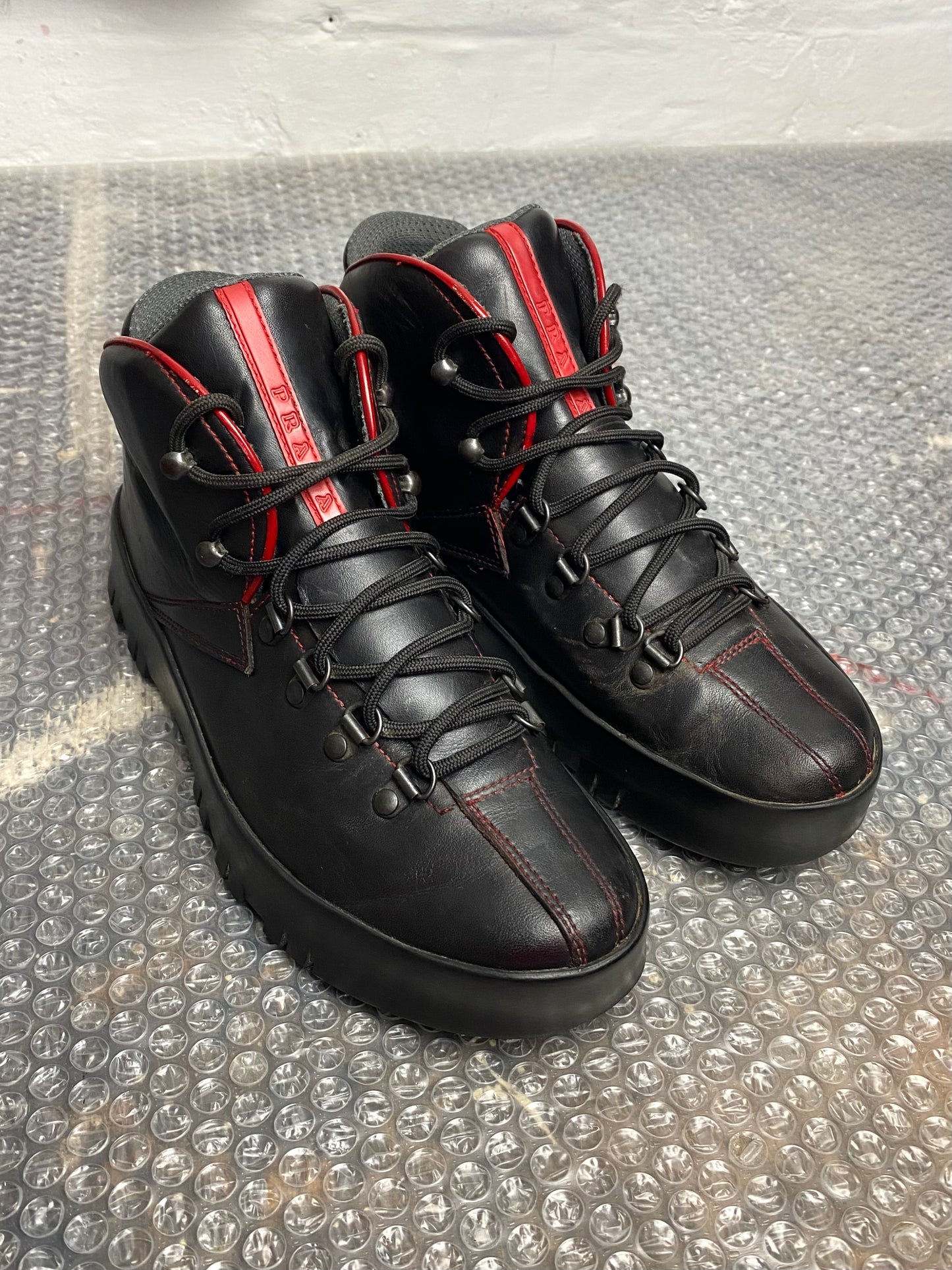 Prada Sport Leather Hiking Boots