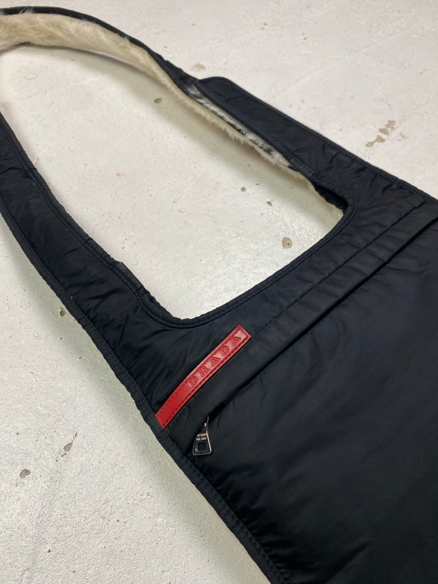 FW 99 Prada Sport Reversible Fur Sidebag
