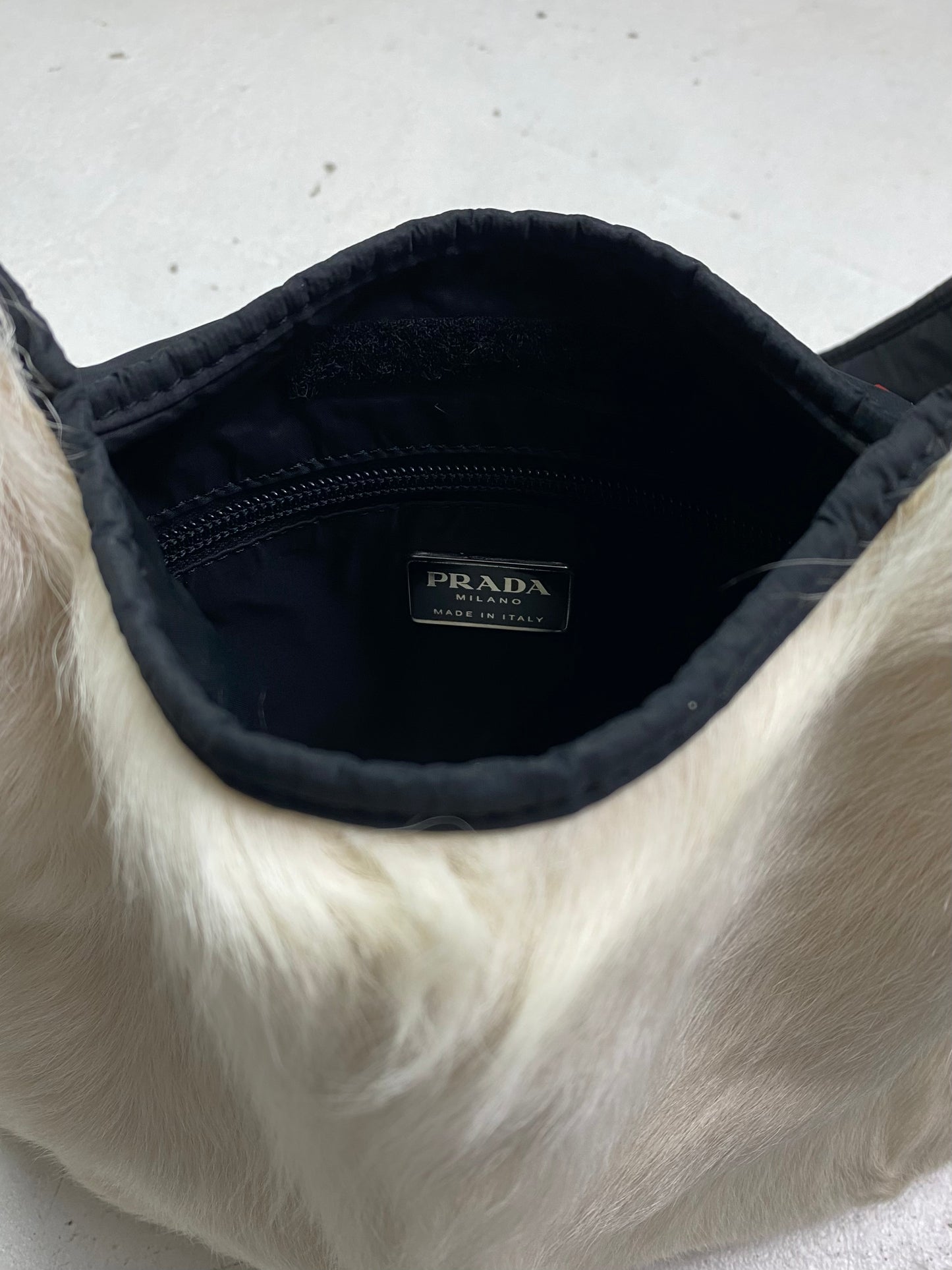 FW 99 Prada Sport Reversible Fur Sidebag