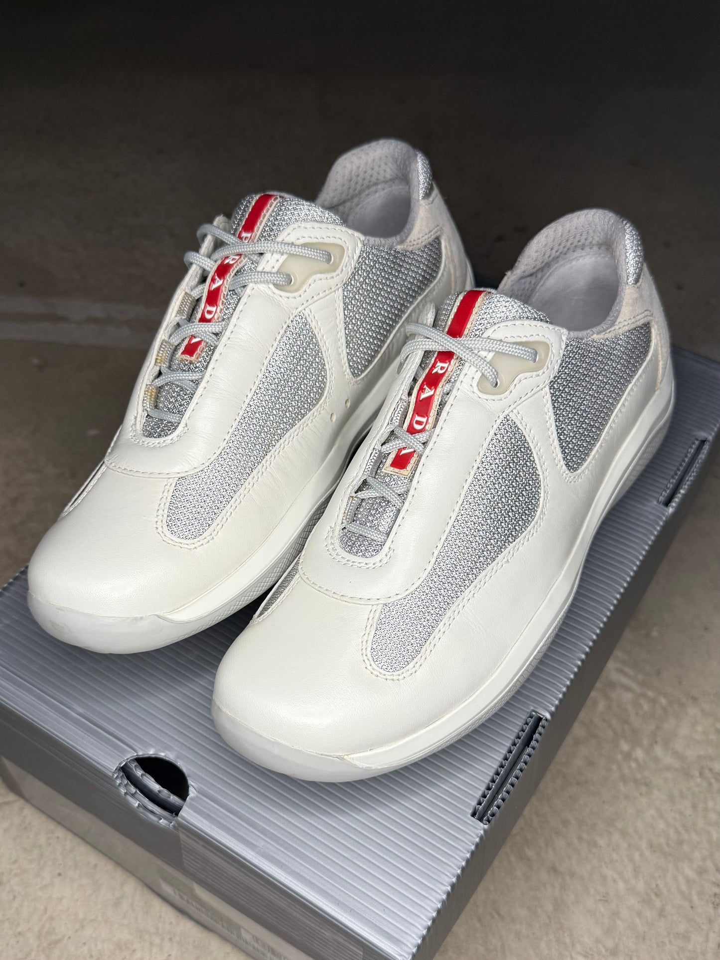 Prada Americas Cup Matte Leather Trainers