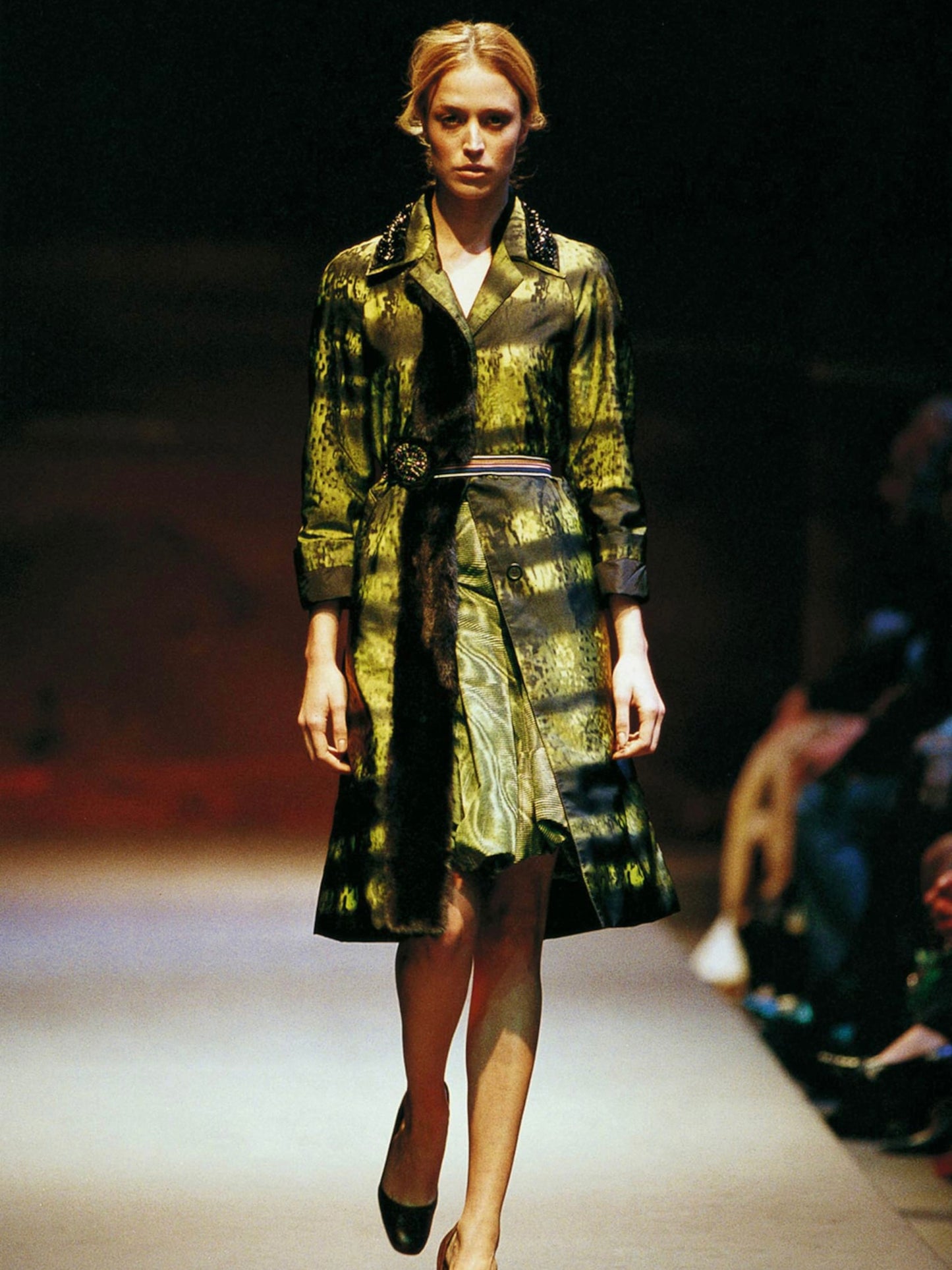 FW 04 Prada Embellished Collar Mac