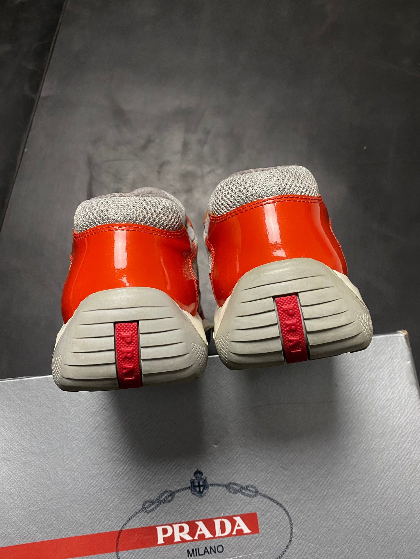 Prada Americas Cup Patent Trainers