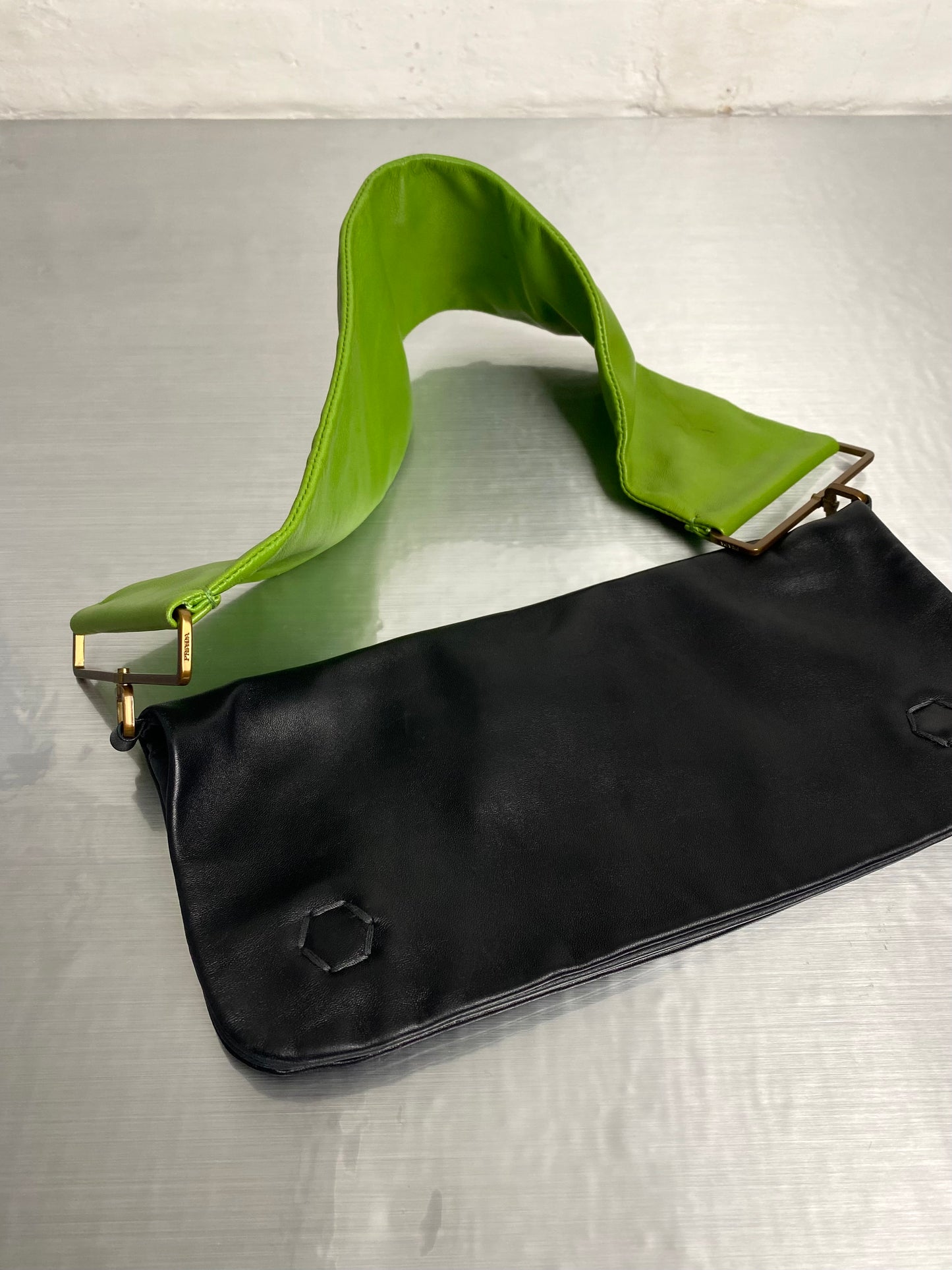 SS 01 Prada Leather Flap Bag
