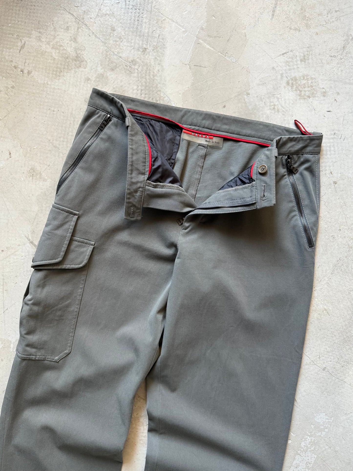 Prada Sport Asymmetrical Cargo Trousers