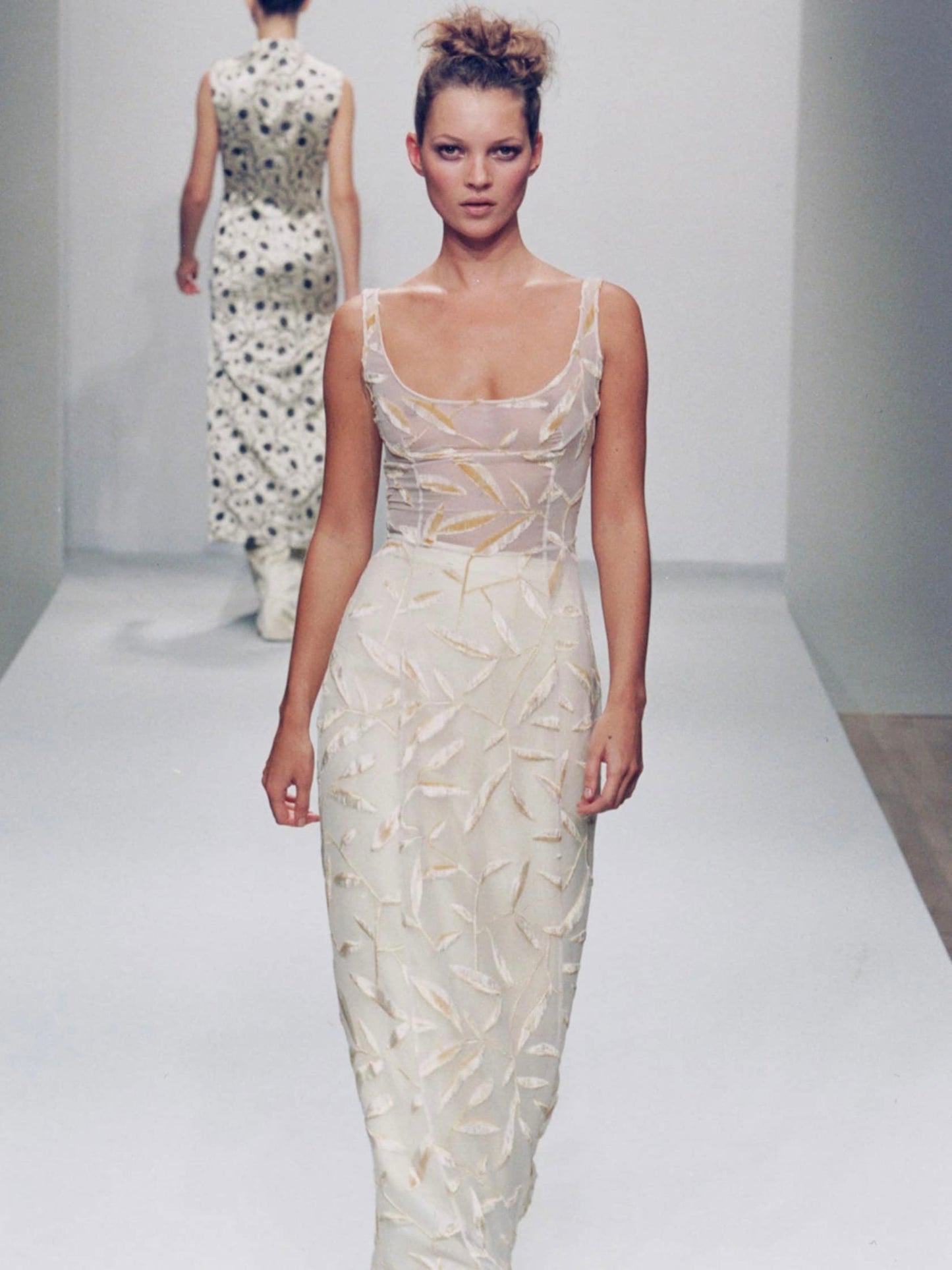 SS 97 Prada Silk Bamboo Leaf Print Skirt
