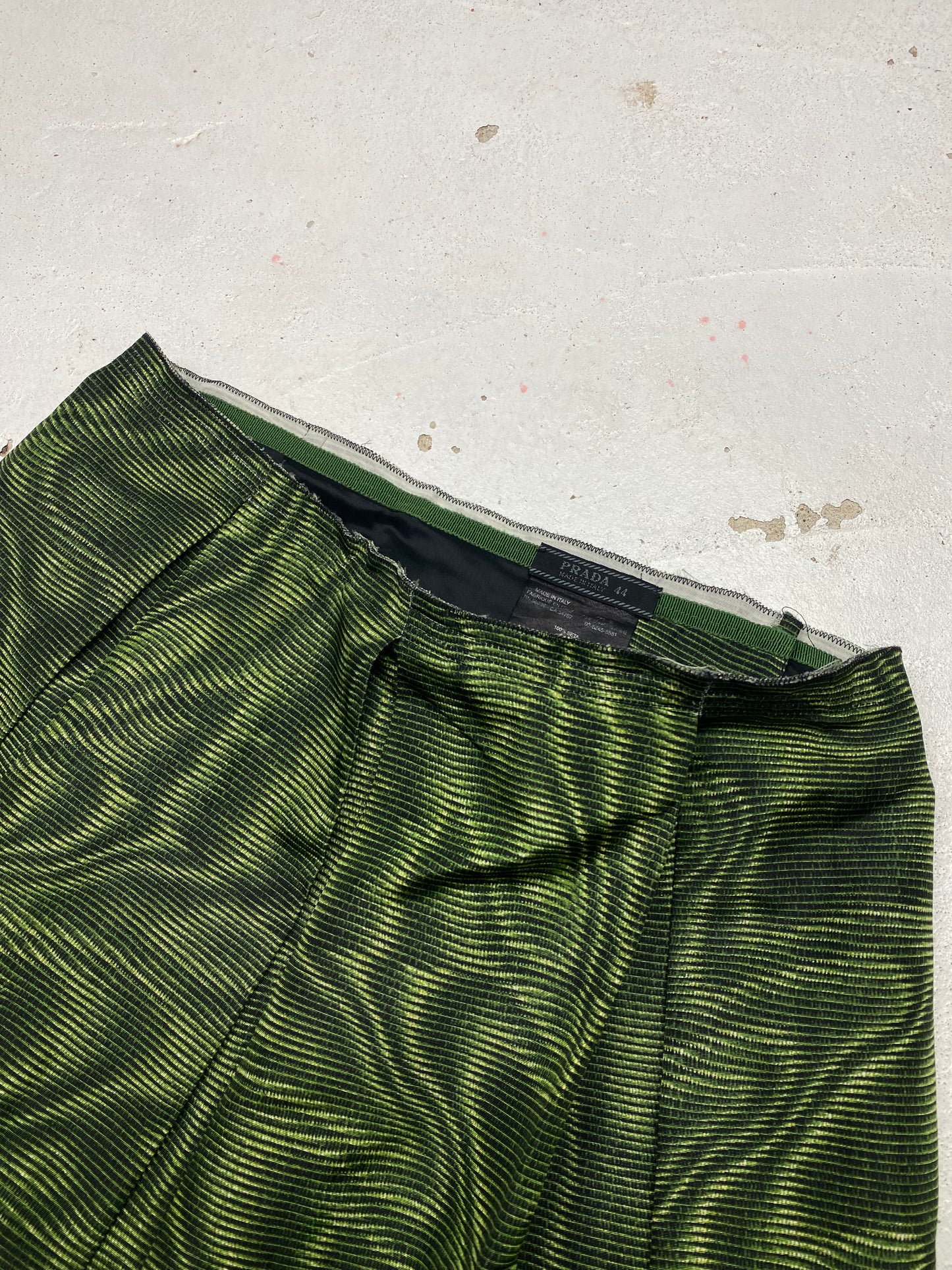 FW 04 Prada Box Pleated Silk Skirt