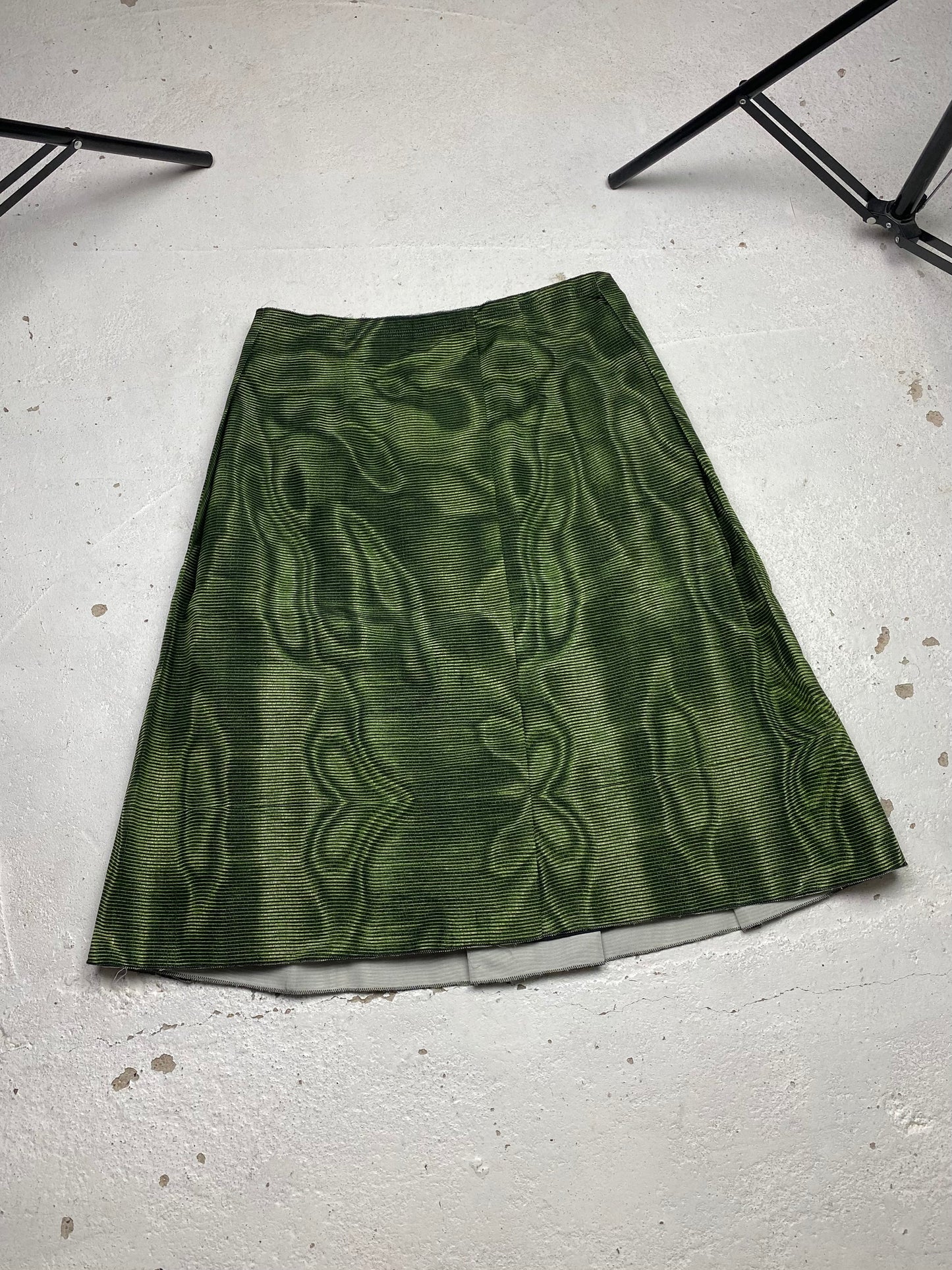 FW 04 Prada Box Pleated Silk Skirt