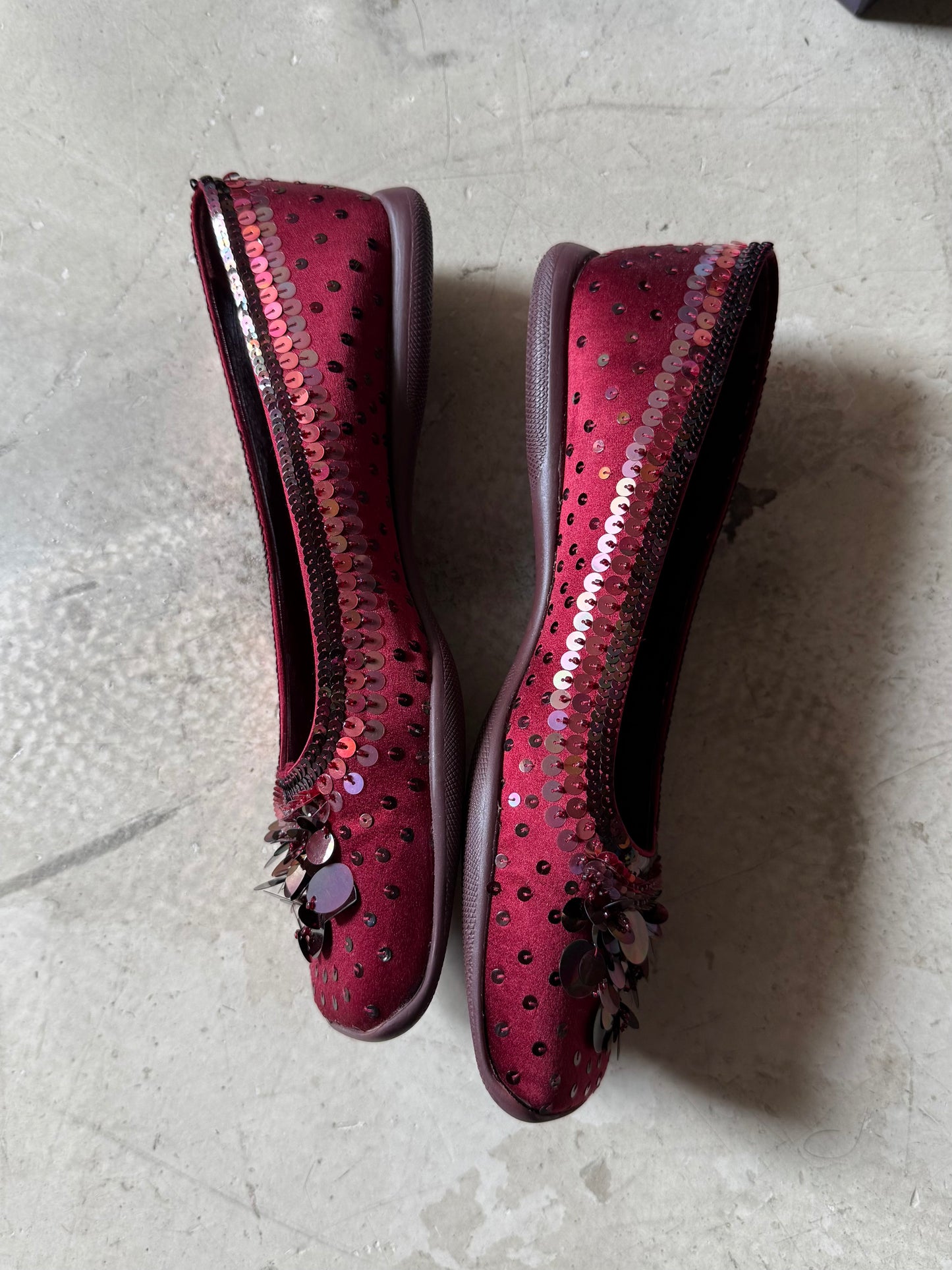 Prada Sequined Satin Flats
