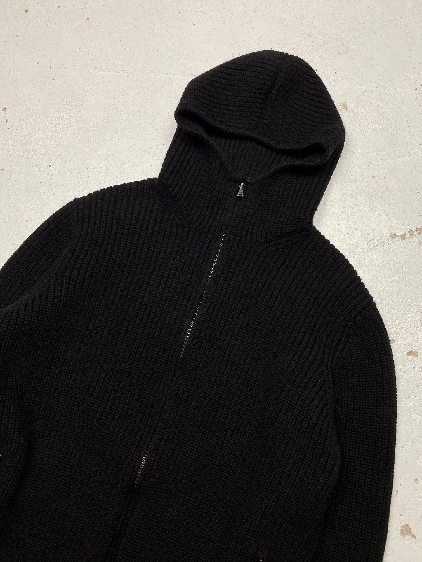 2009 Prada Linea Rossa Wool Knit Hoodie
