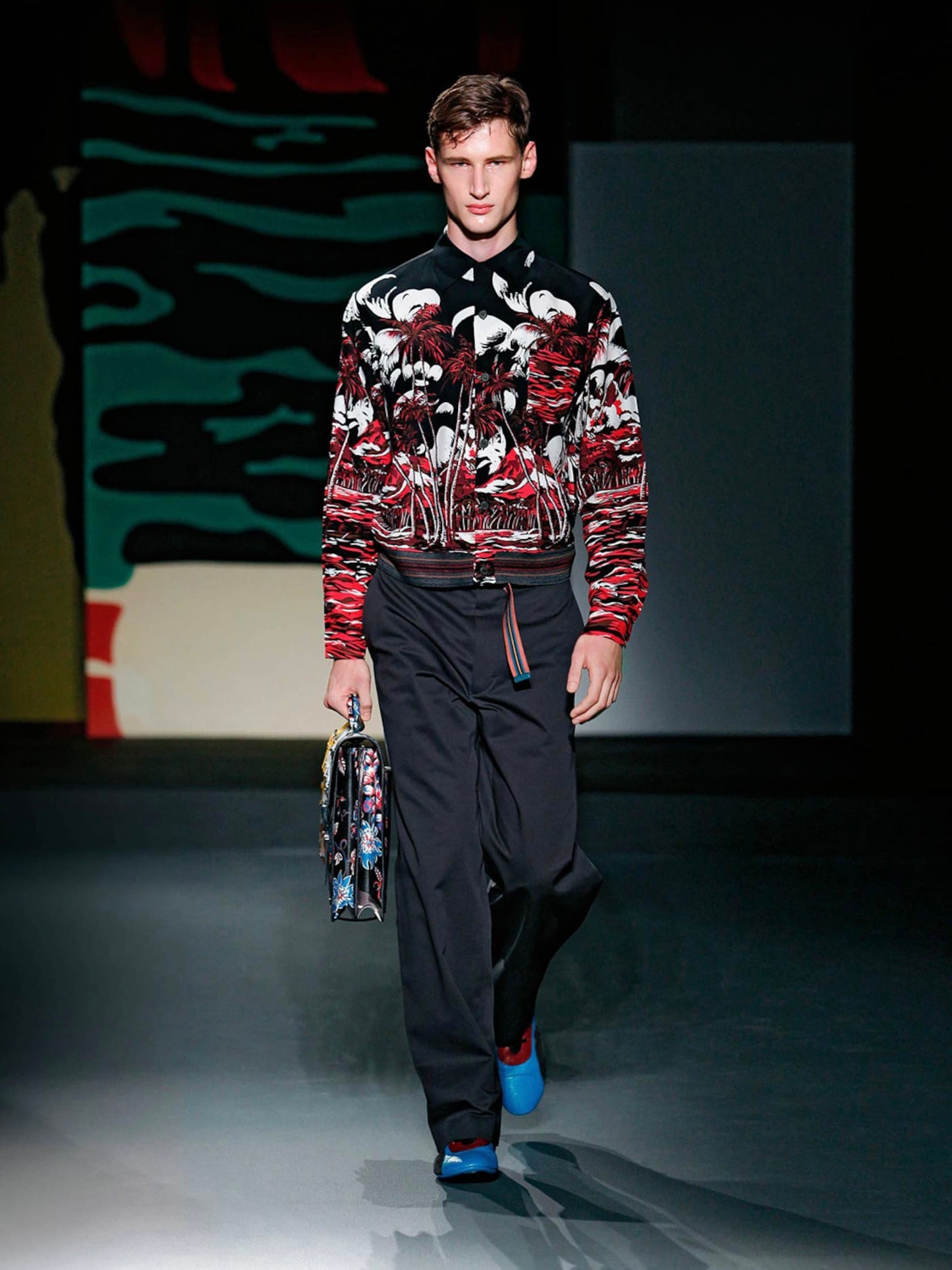 SS 14 Prada Hawaiian Printed Nylon Tote