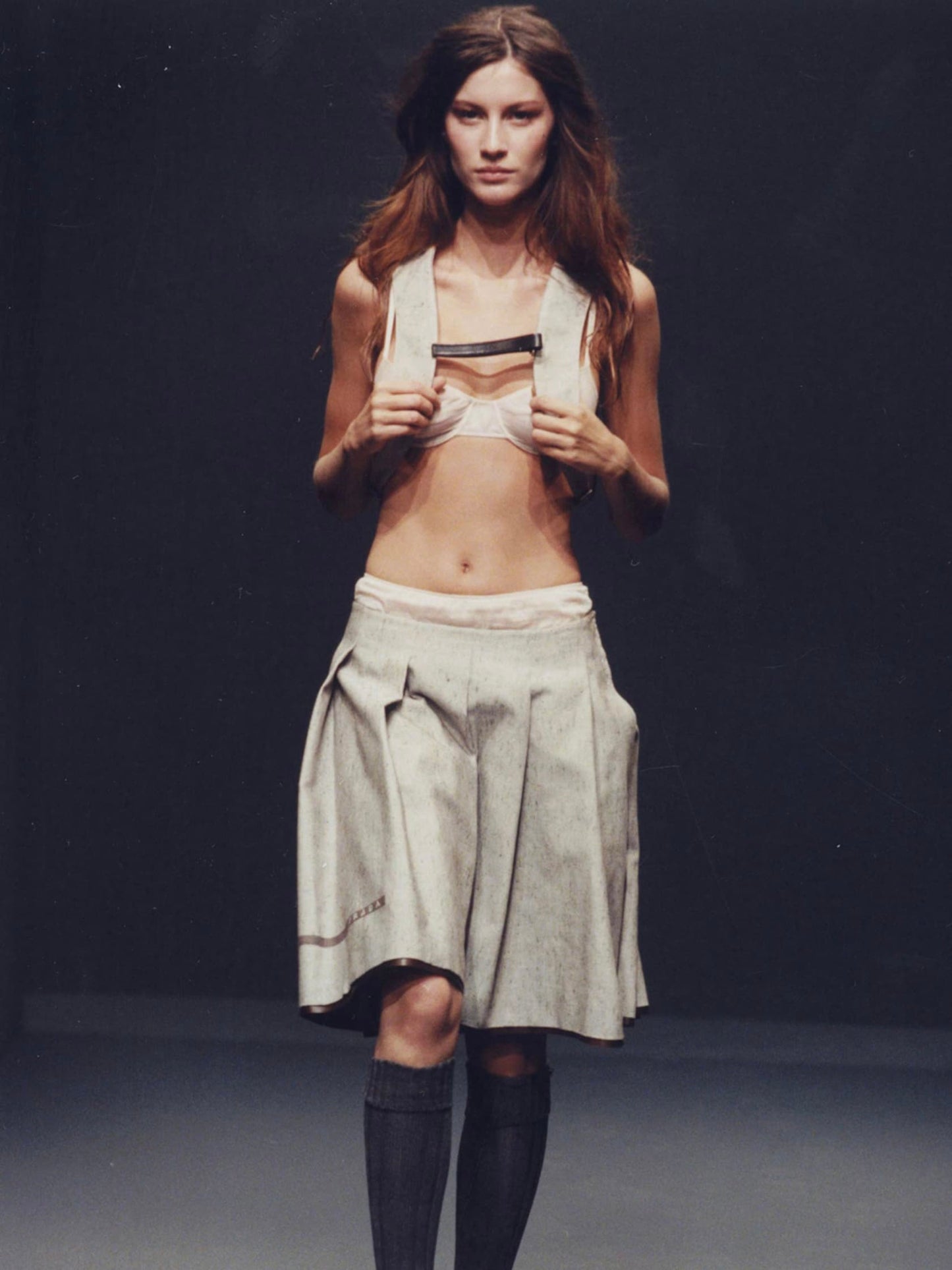SS 99 Prada Linen Midi Skirt