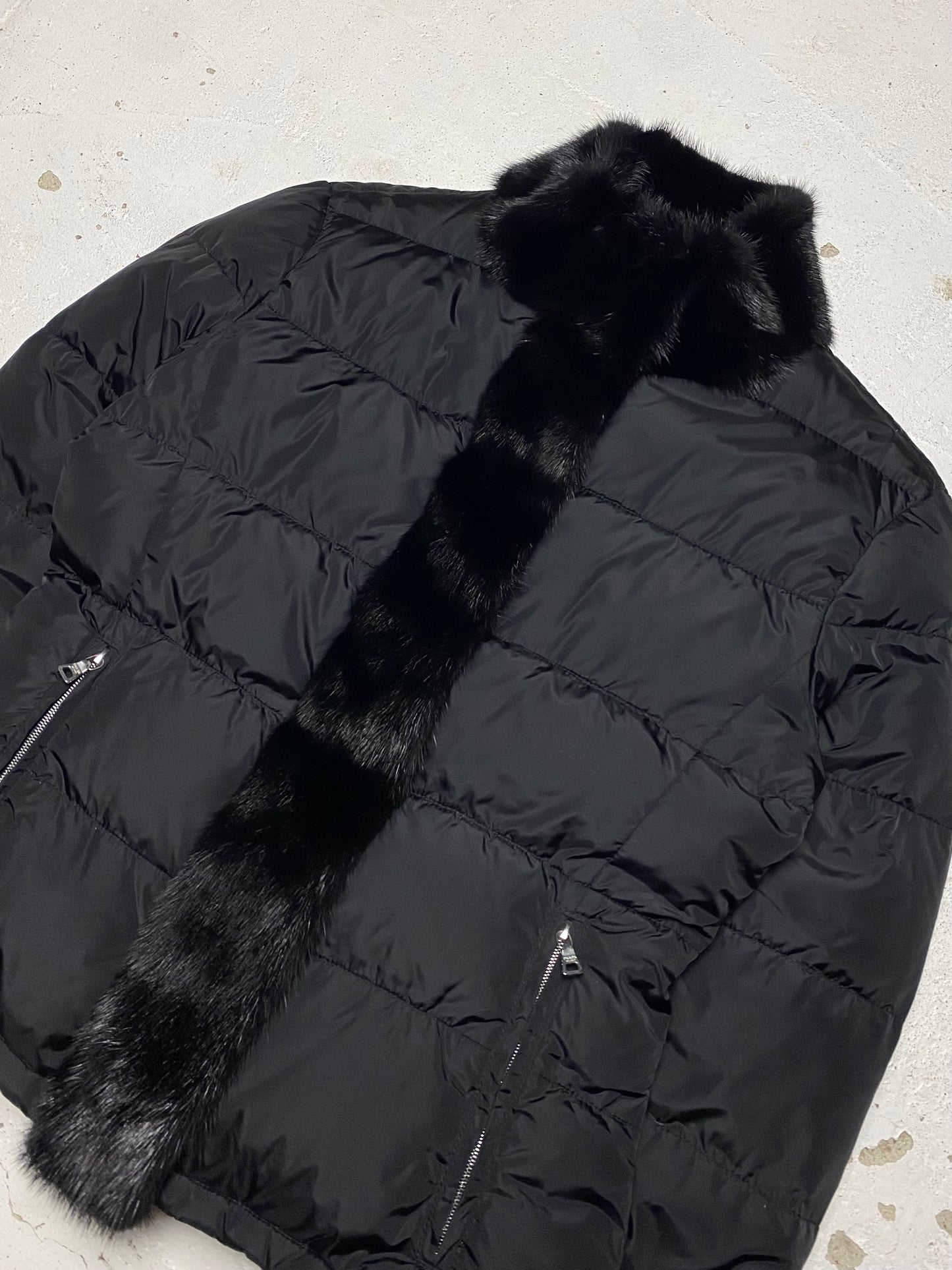 FW 04 Prada Fur Trimmed Down Jacket
