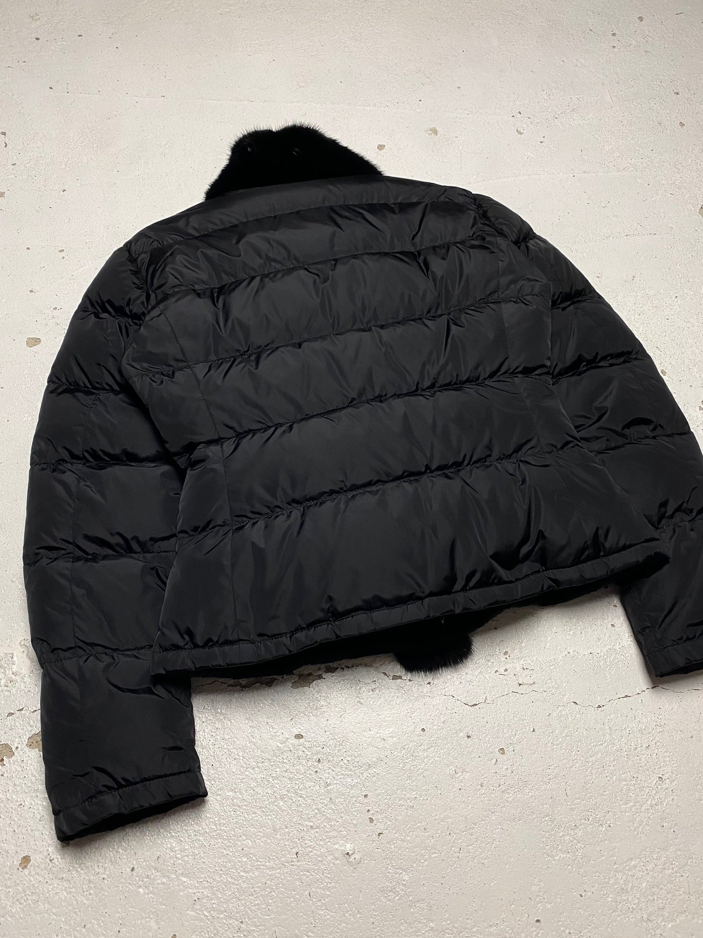 FW 04 Prada Fur Trimmed Down Jacket