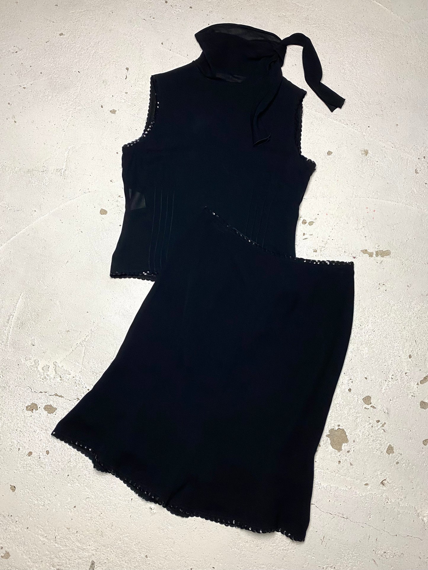 FW 00 Miu Miu Sequin Trimmed Sheer Set