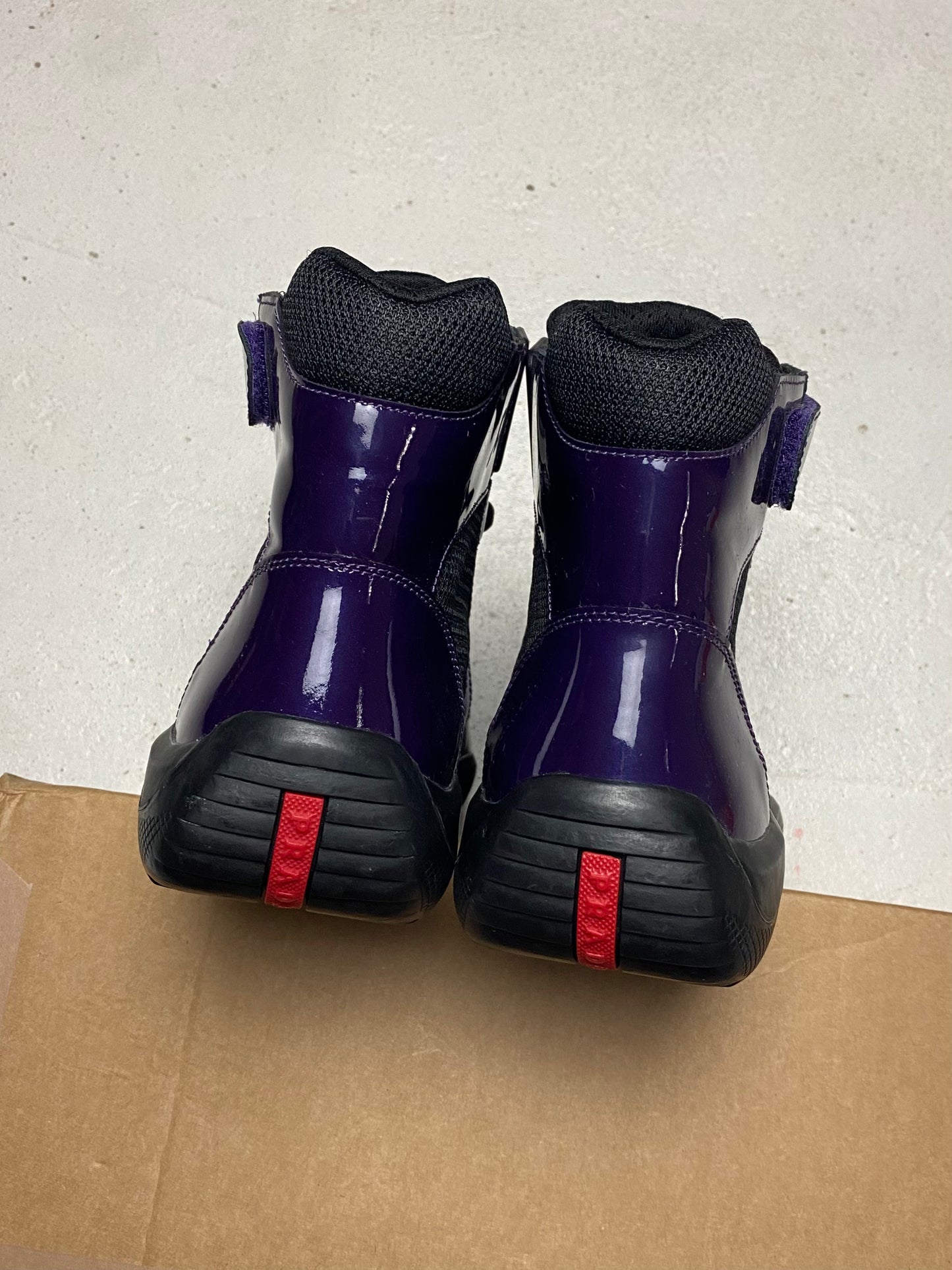Prada Americas Cup Mid Patent Trainers