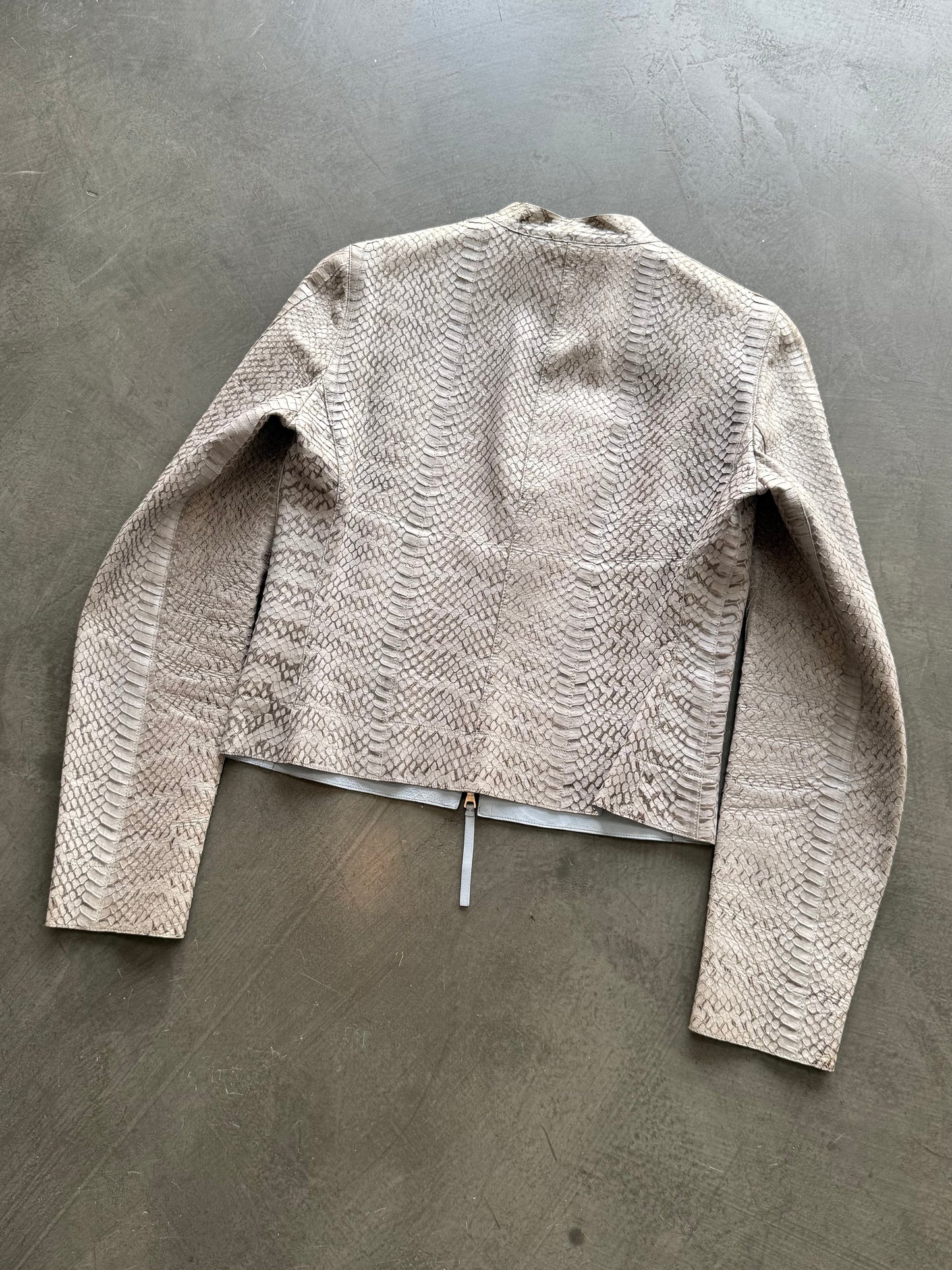 SS 00 Prada Python Leather Moto Jacket