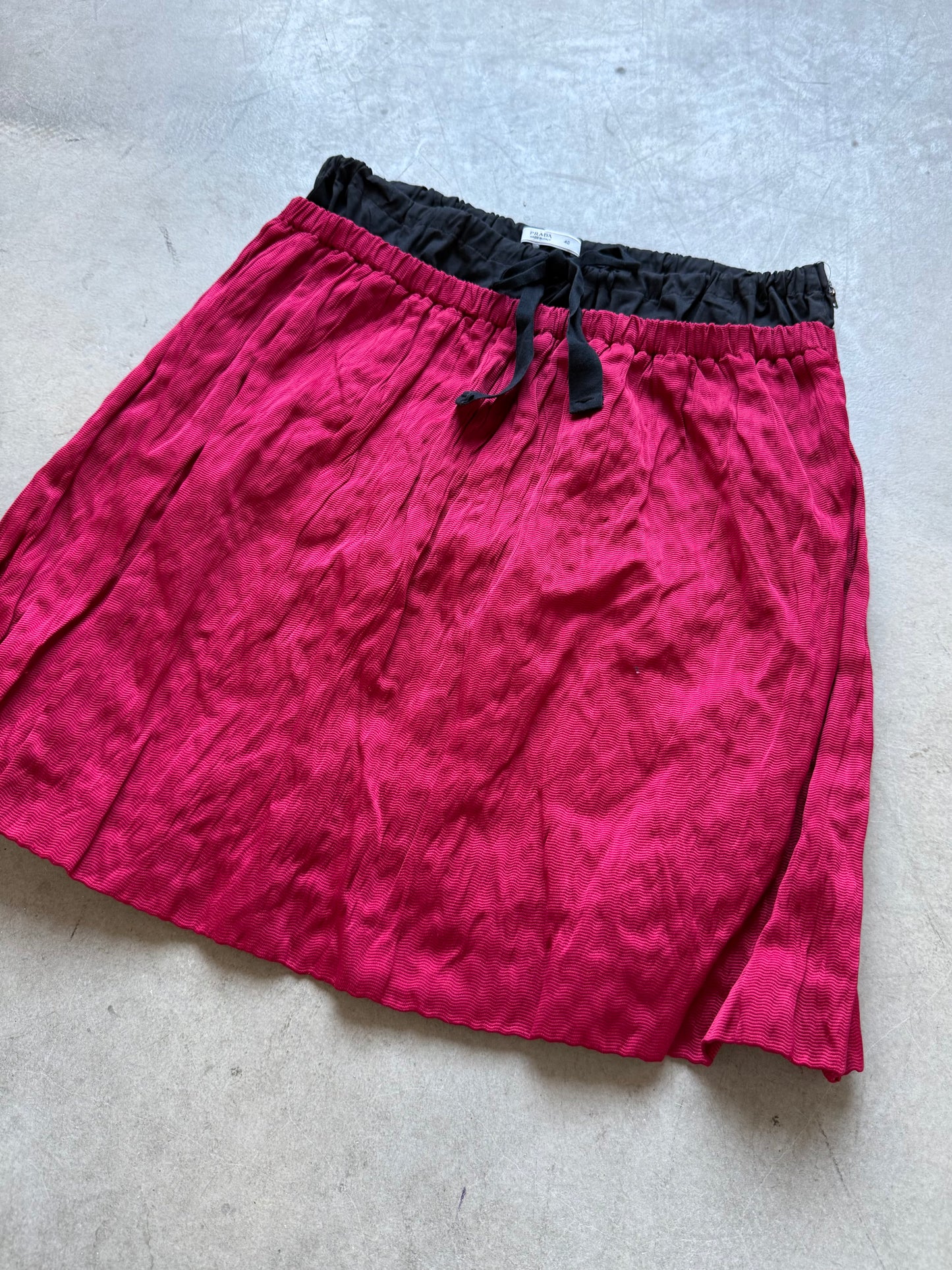SS 09 Prada Silk & Metal Blend Skirt