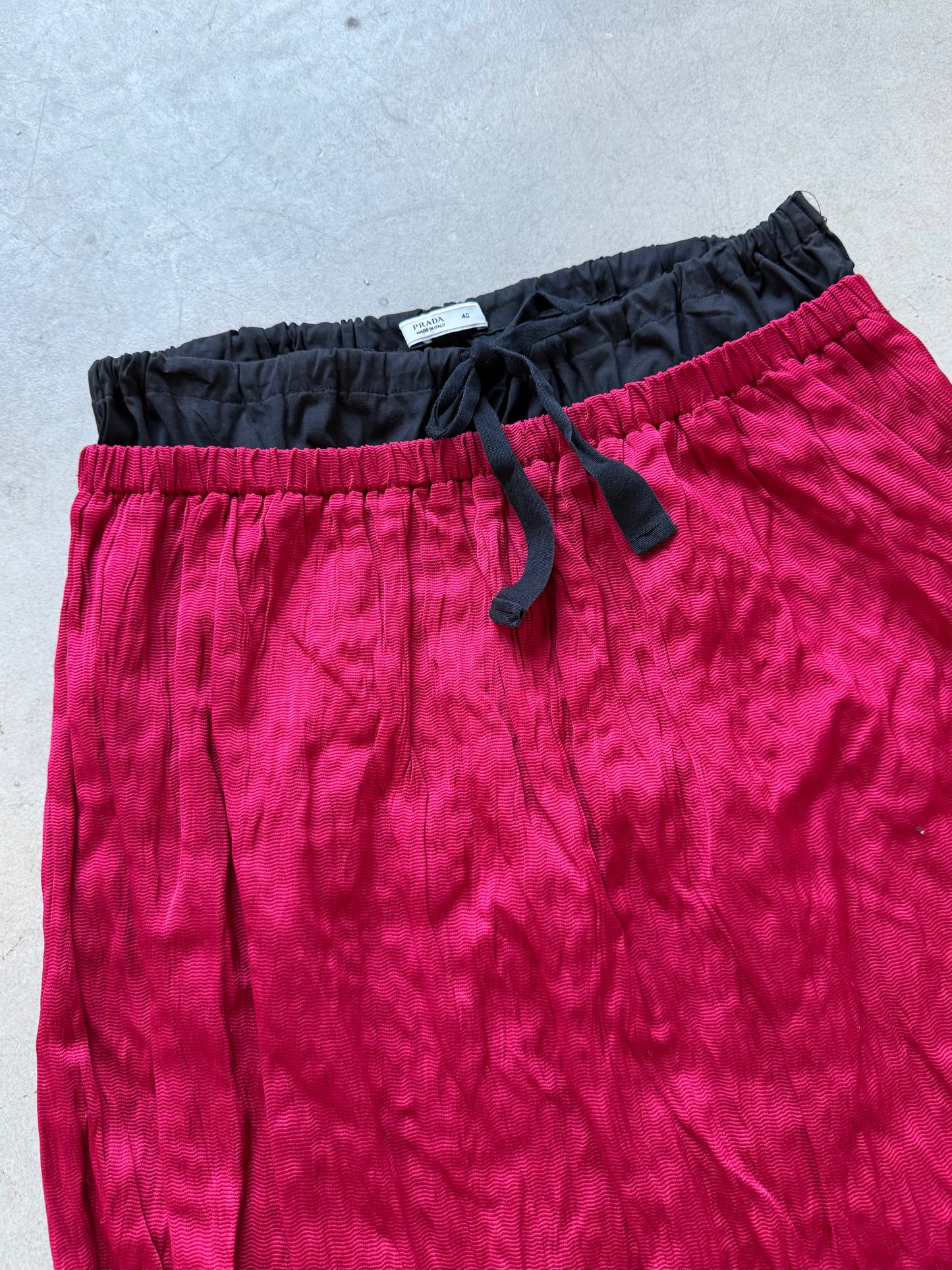 SS 09 Prada Silk & Metal Blend Skirt