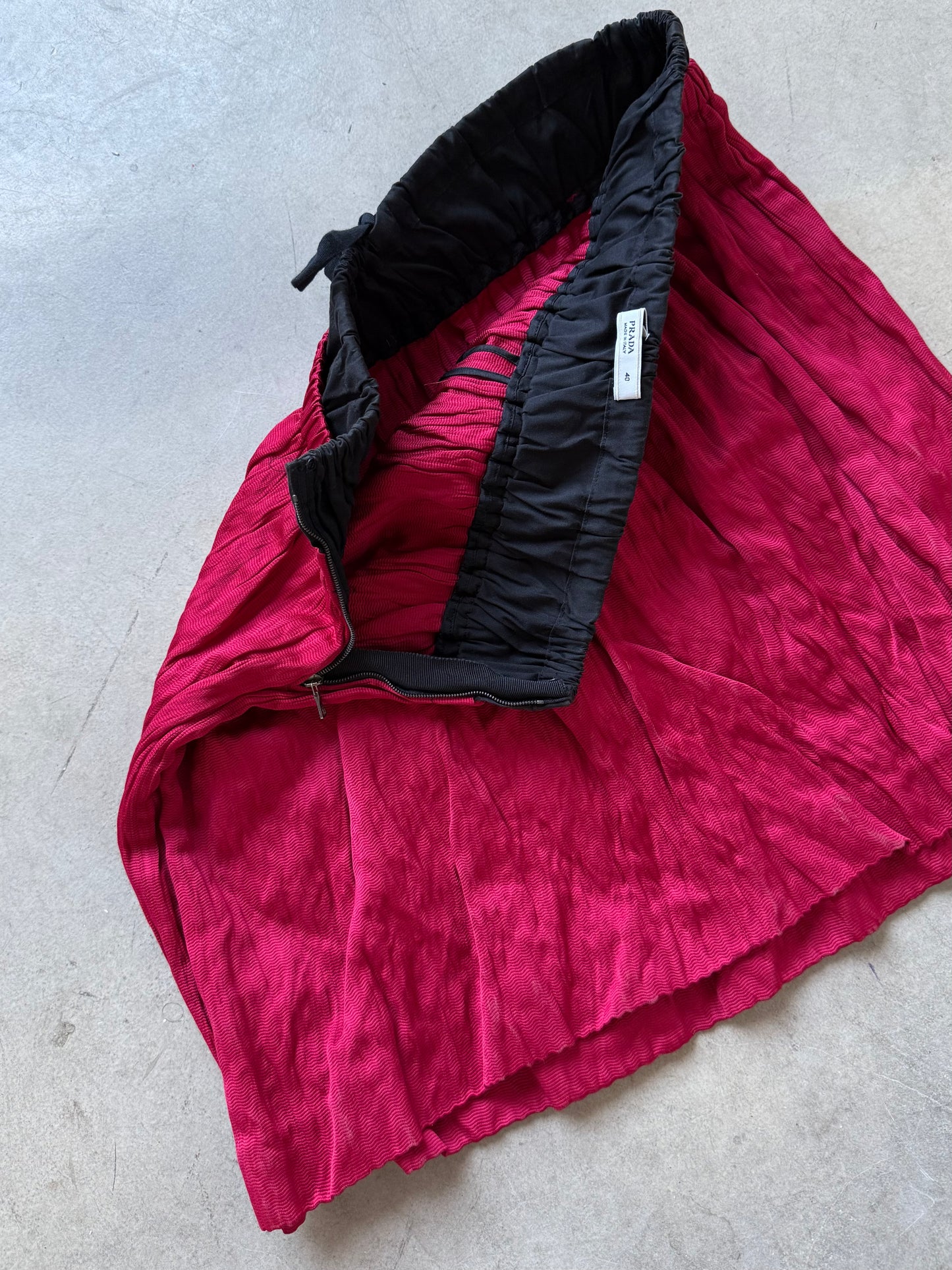 SS 09 Prada Silk & Metal Blend Skirt