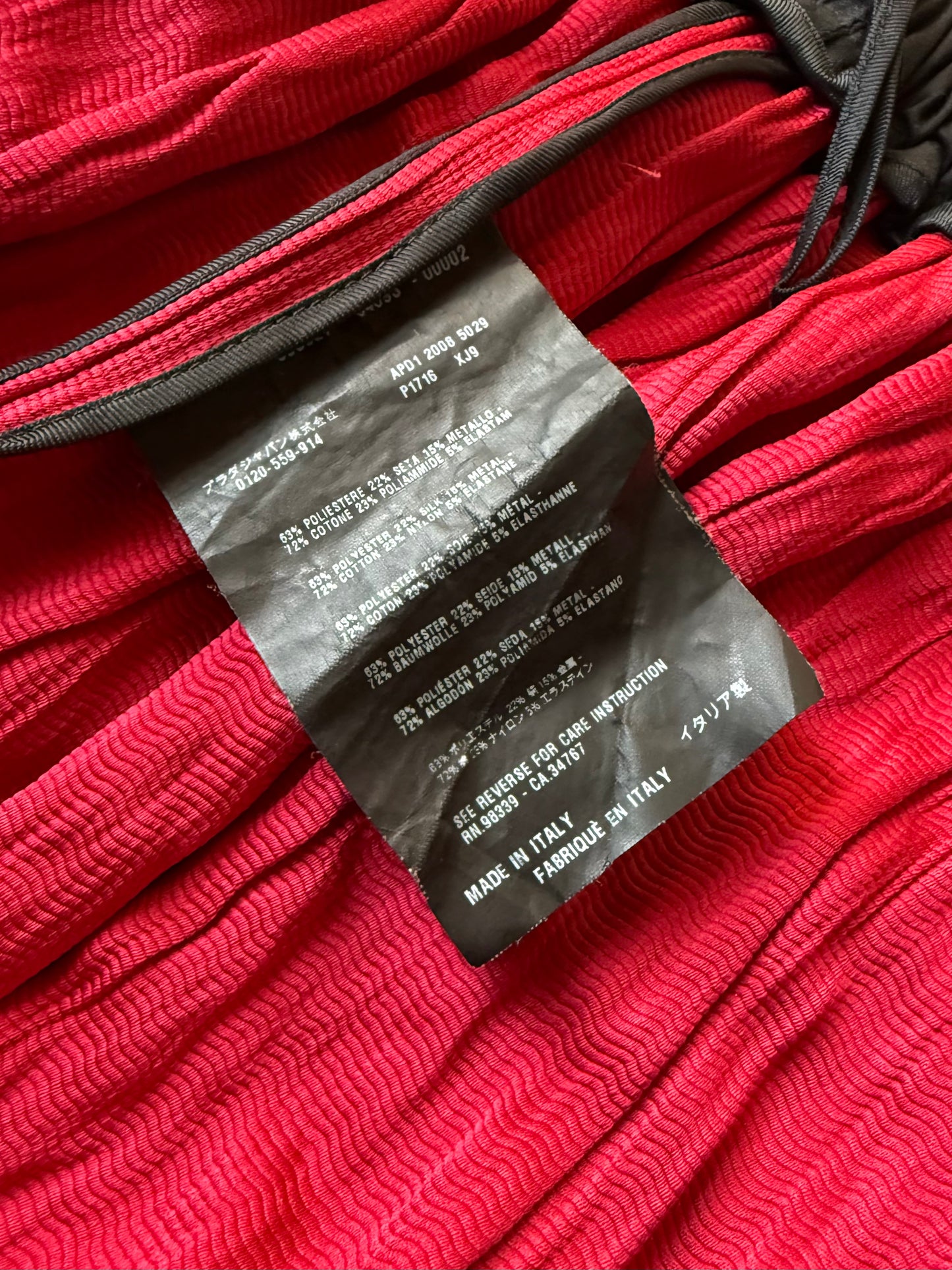 SS 09 Prada Silk & Metal Blend Skirt