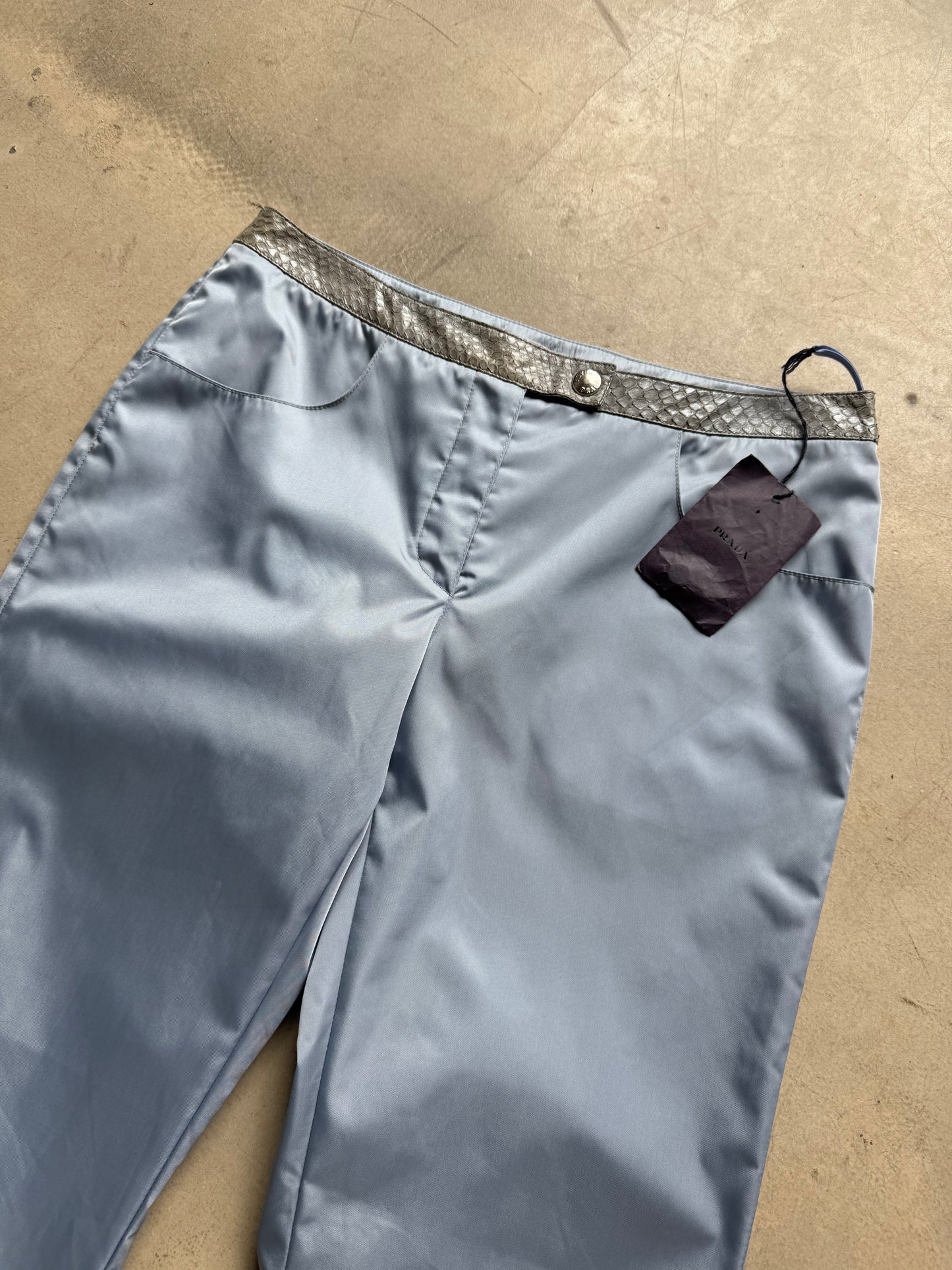 SS 00 Prada Snakeskin & Nylon Cropped Trousers