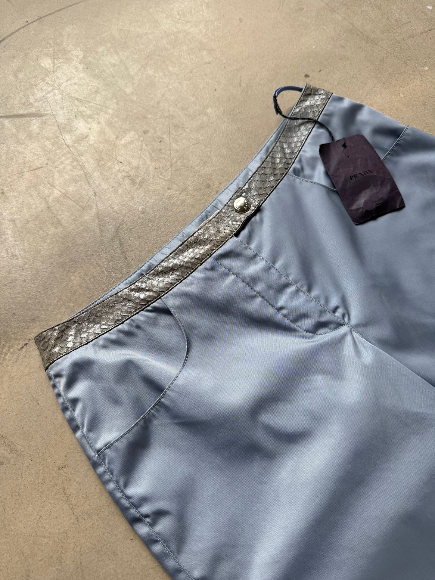 SS 00 Prada Snakeskin & Nylon Cropped Trousers