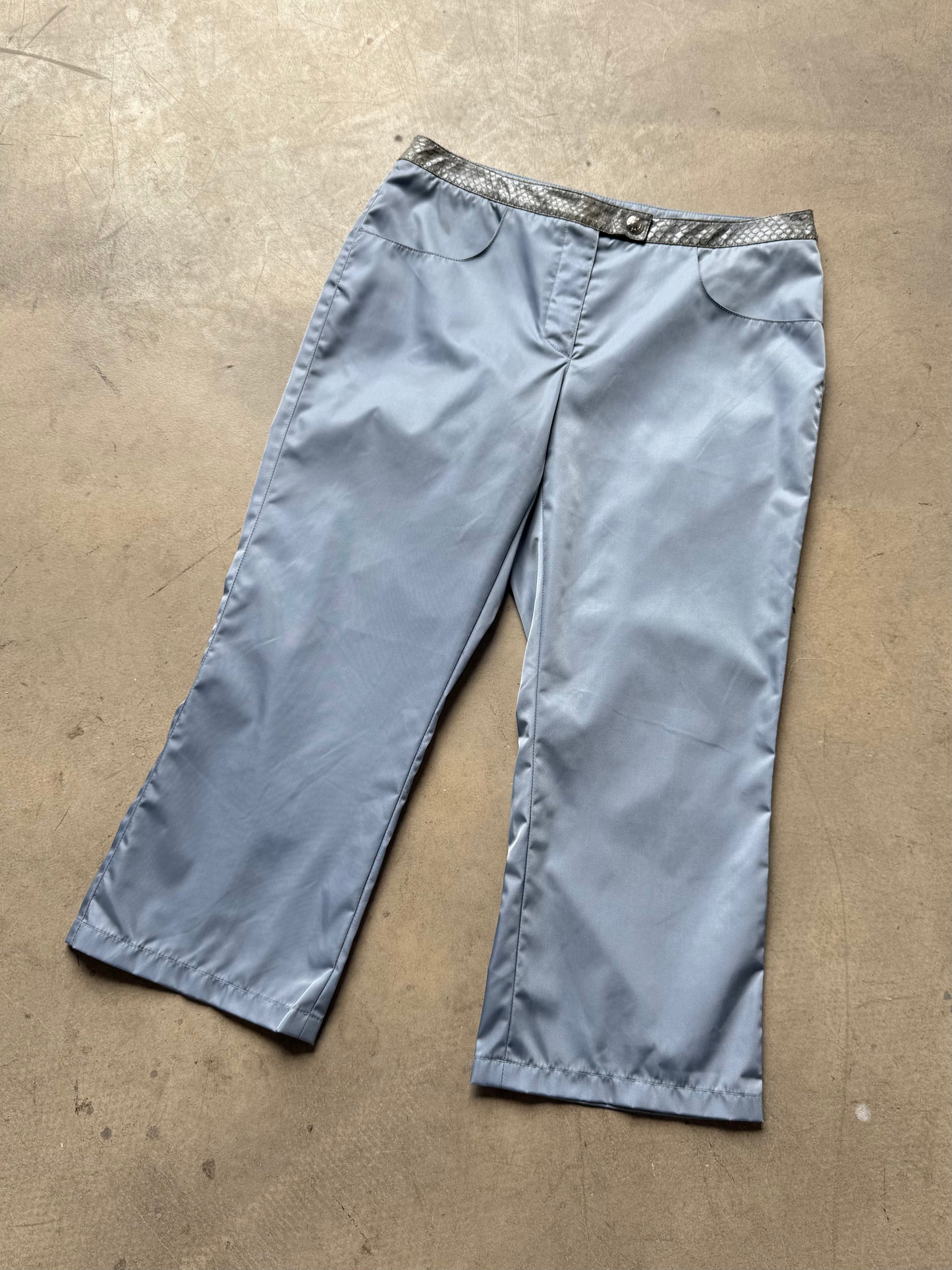 SS 00 Prada Snakeskin & Nylon Cropped Trousers