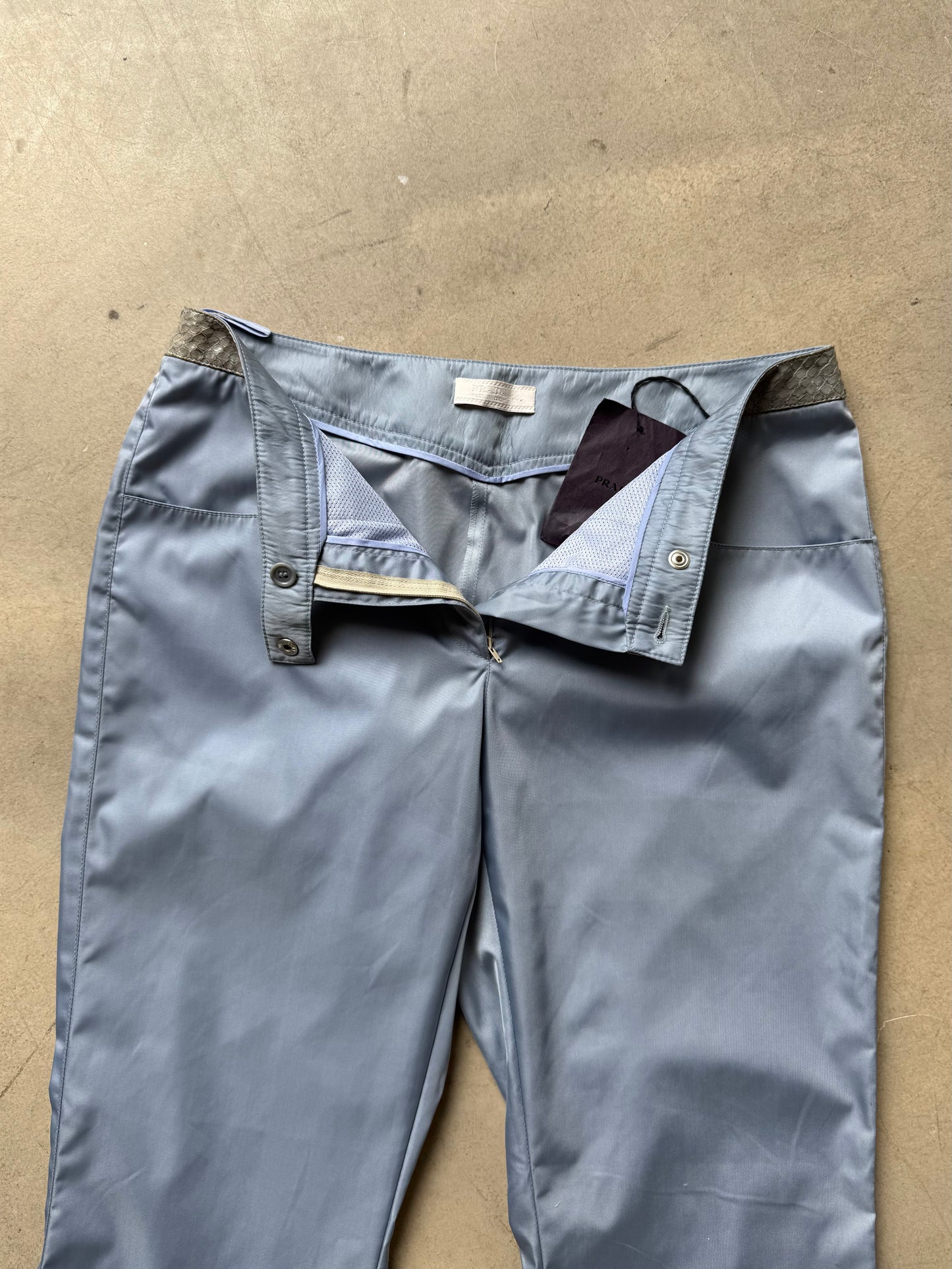 SS 00 Prada Snakeskin & Nylon Cropped Trousers