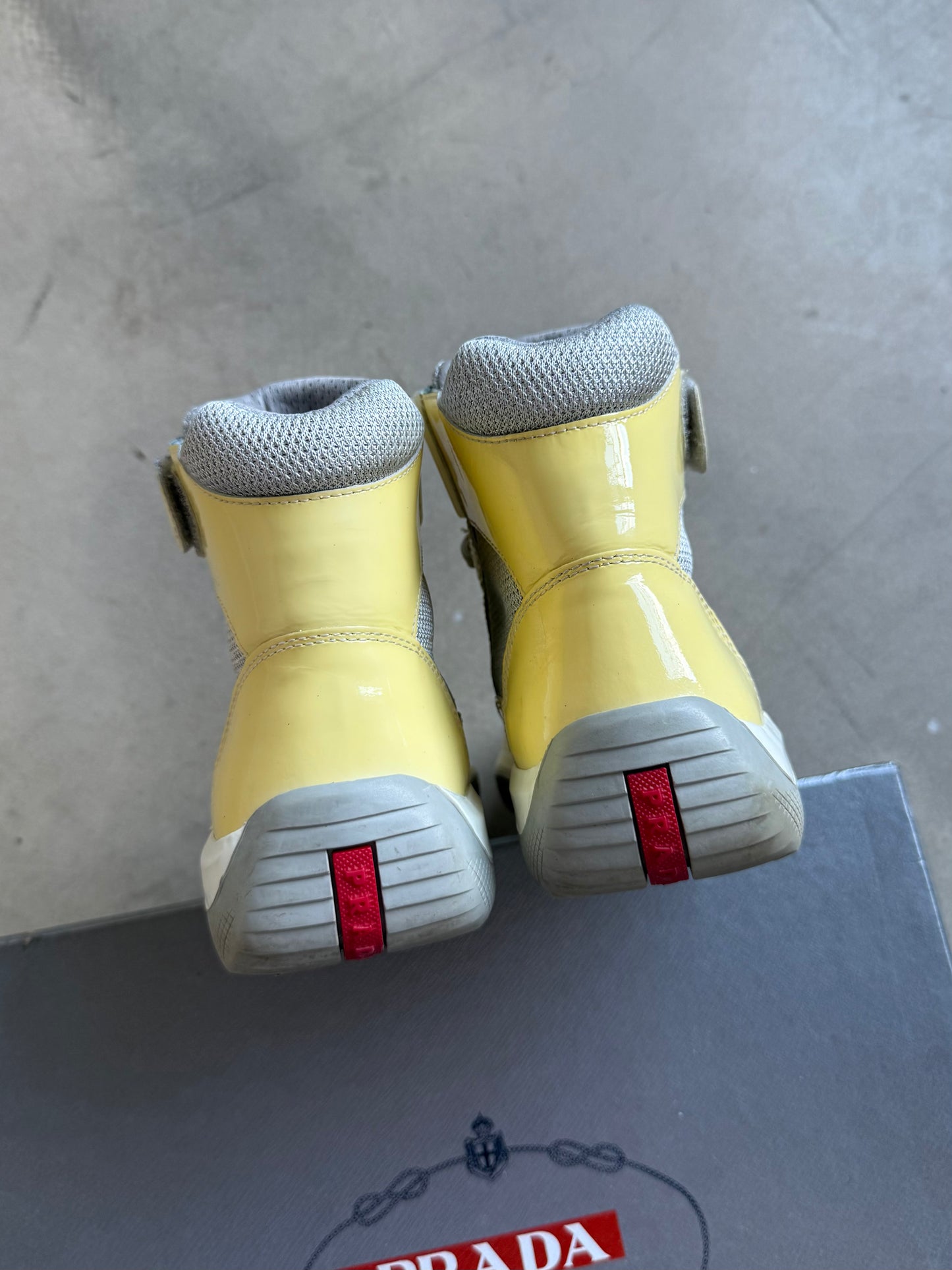 2010 Prada Americas Cup Mid Patent Trainers