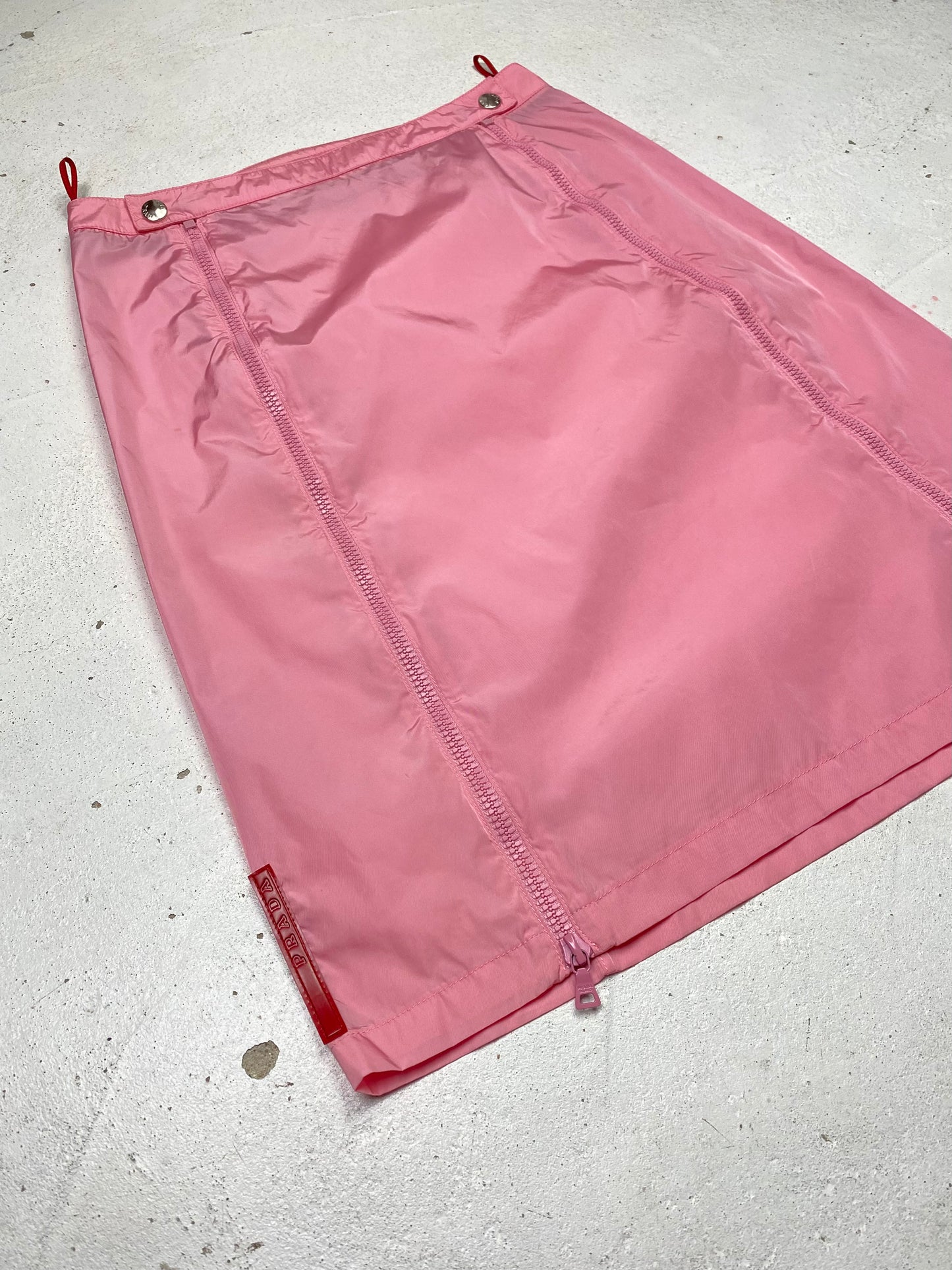 SS 00 Prada Sport Nylon Double Zip Skirt