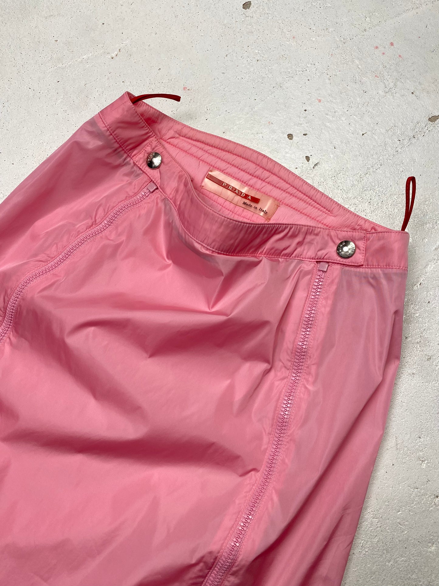 SS 00 Prada Sport Nylon Double Zip Skirt