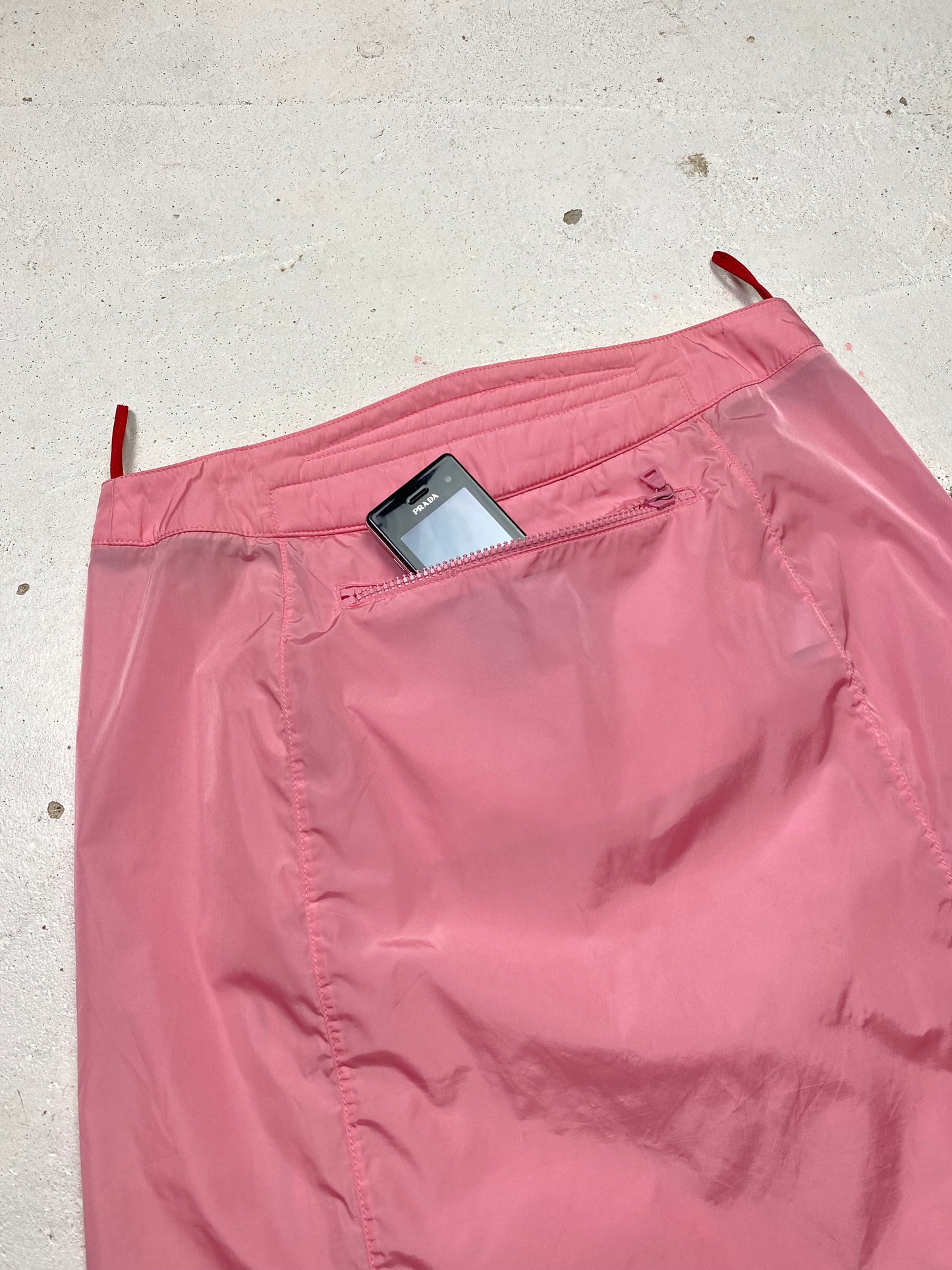 SS 00 Prada Sport Nylon Double Zip Skirt