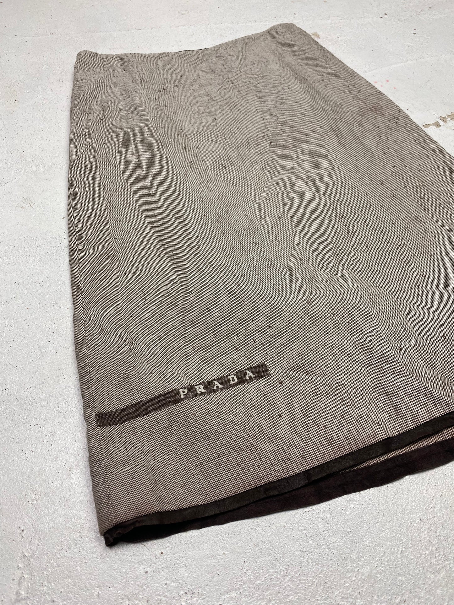 SS 99 Prada Linen Midi Skirt
