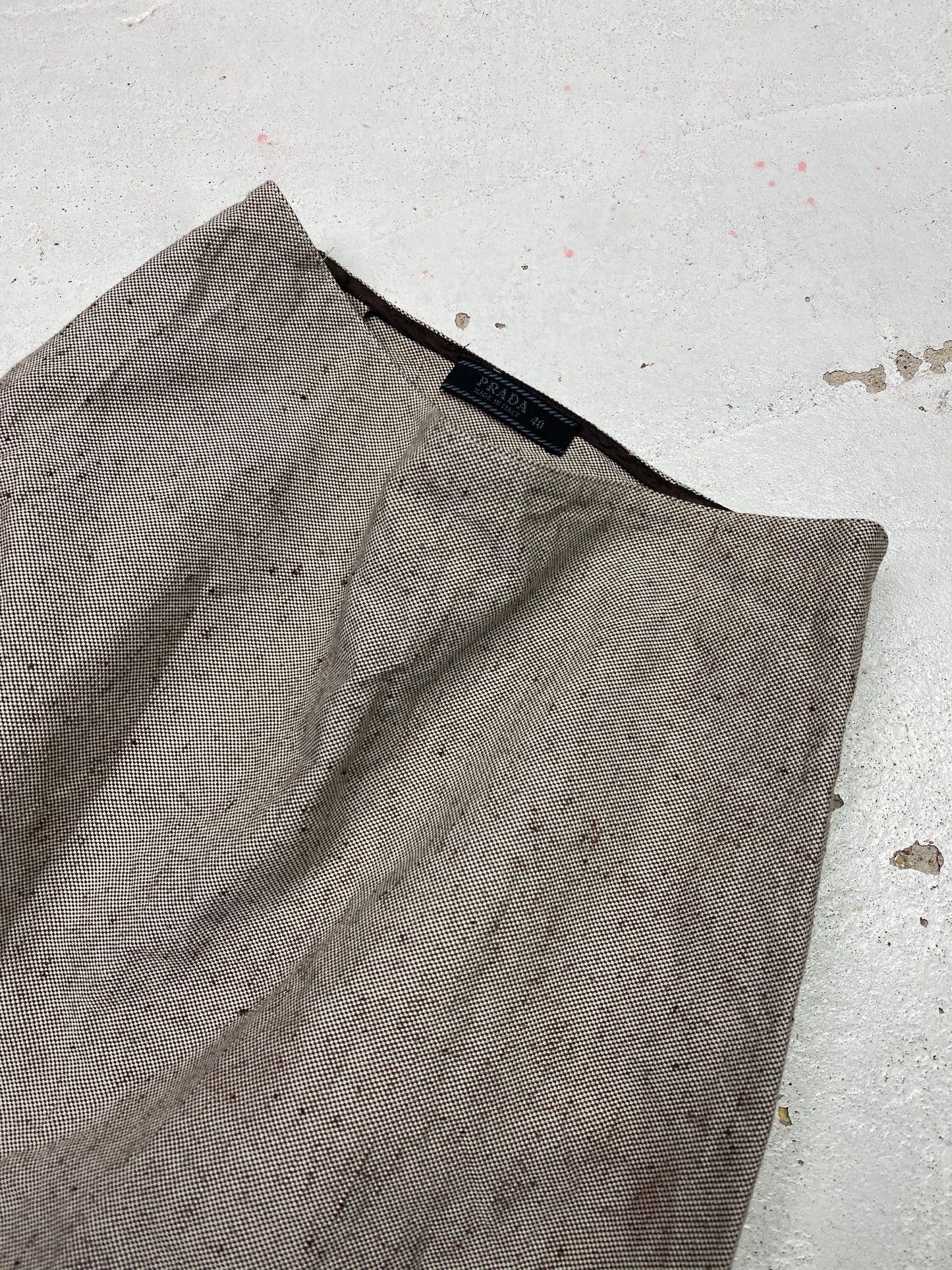 SS 99 Prada Linen Midi Skirt