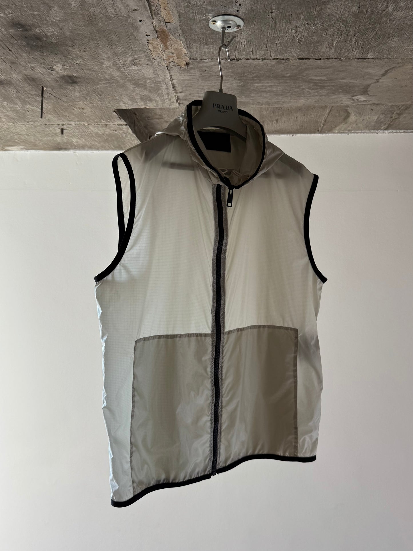 SS 17 Prada Transparent Hooded Vest