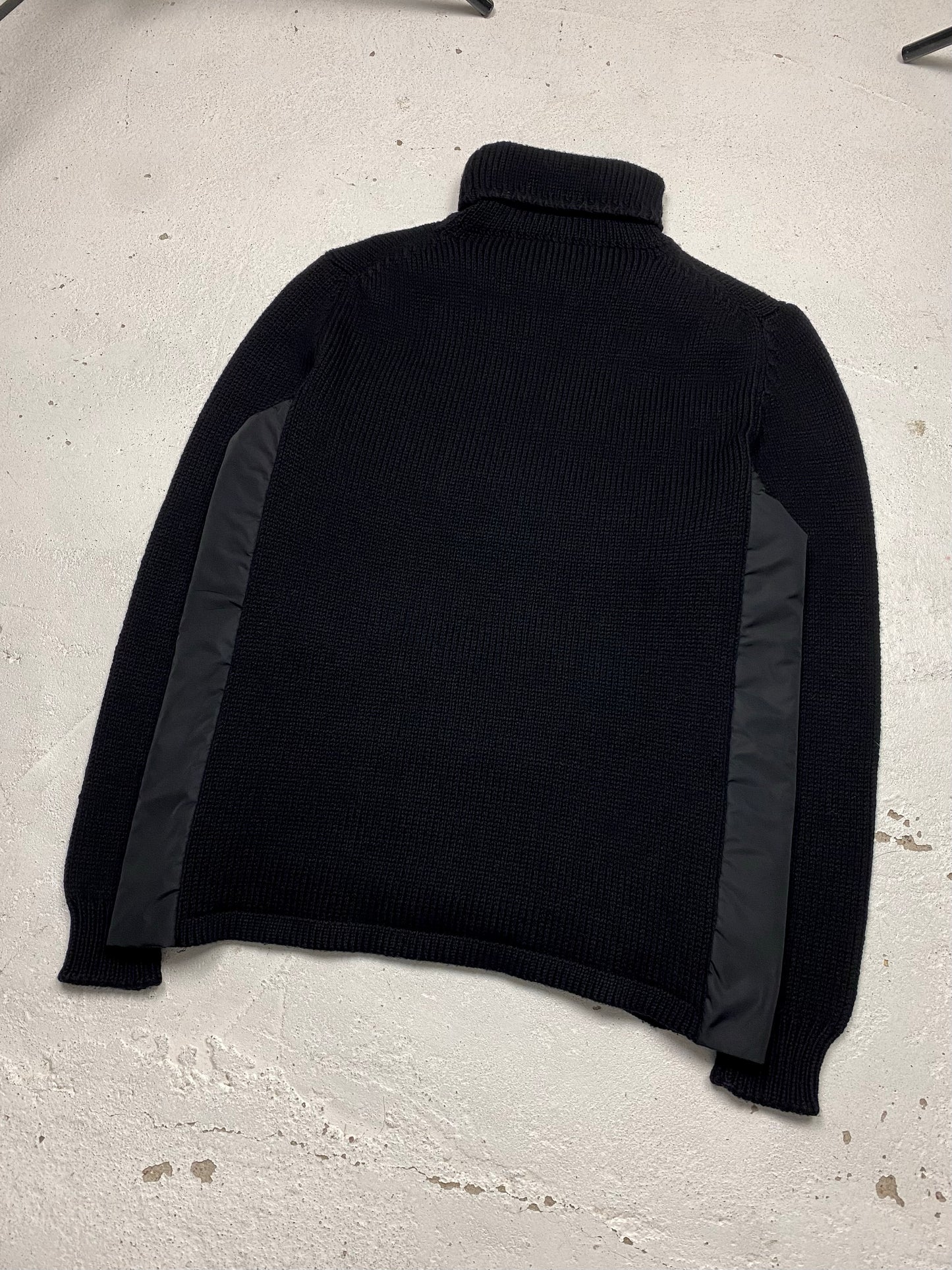 FW 00 Prada Sport Nylon Panelled Rollneck Knit