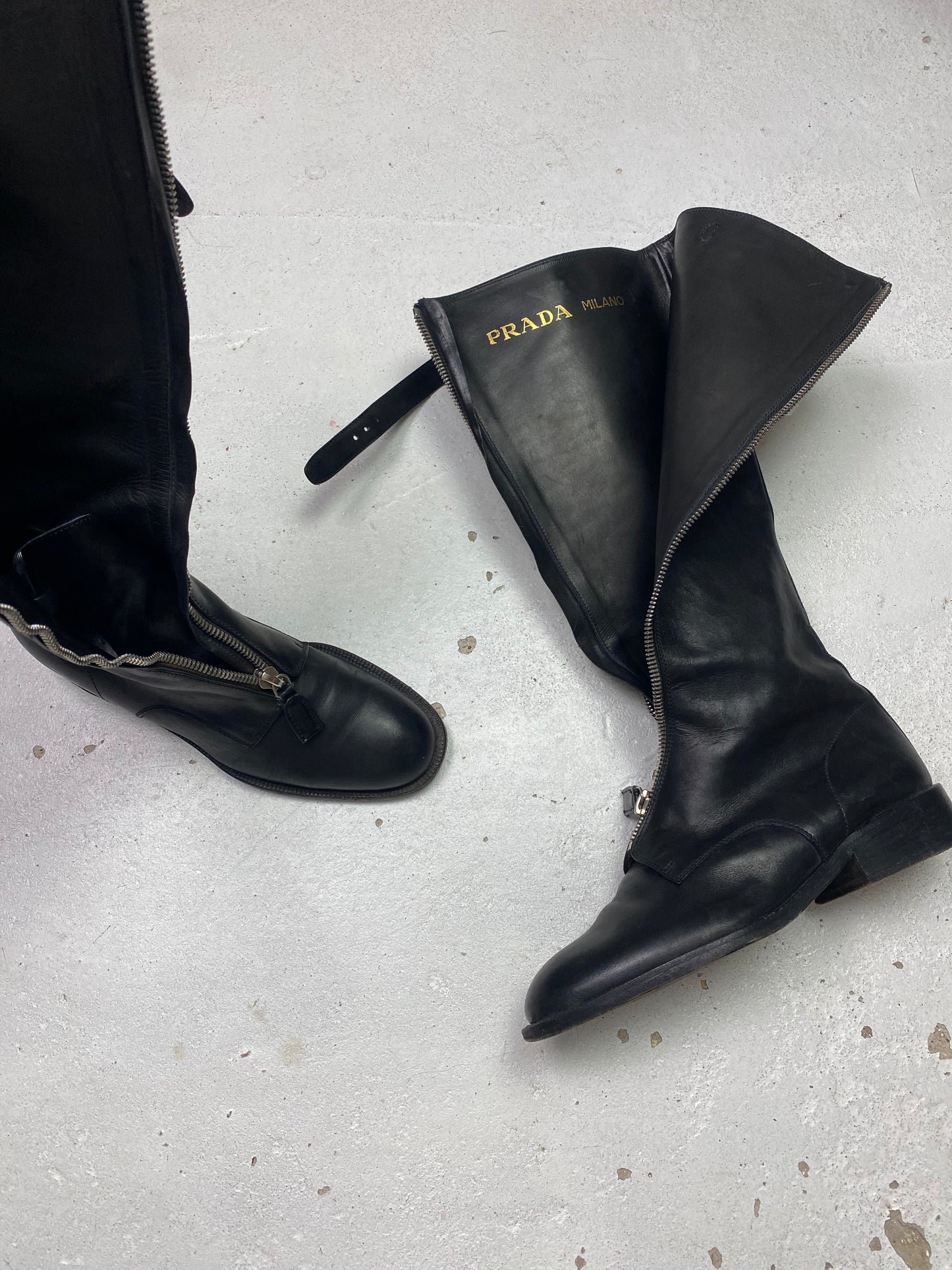 FW 94 Prada Leather Riding Boots