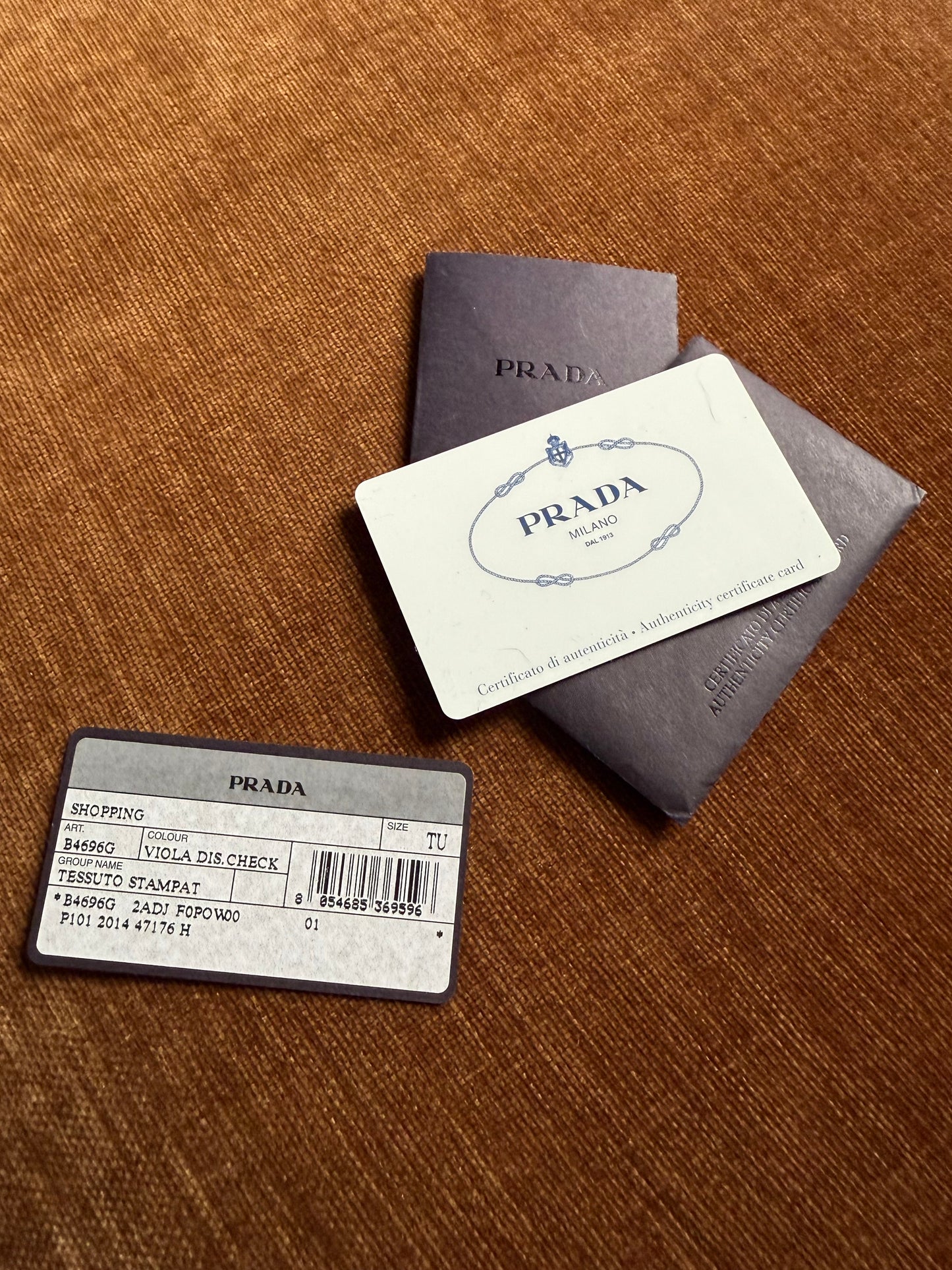 2014 Prada Check Nylon Tote
