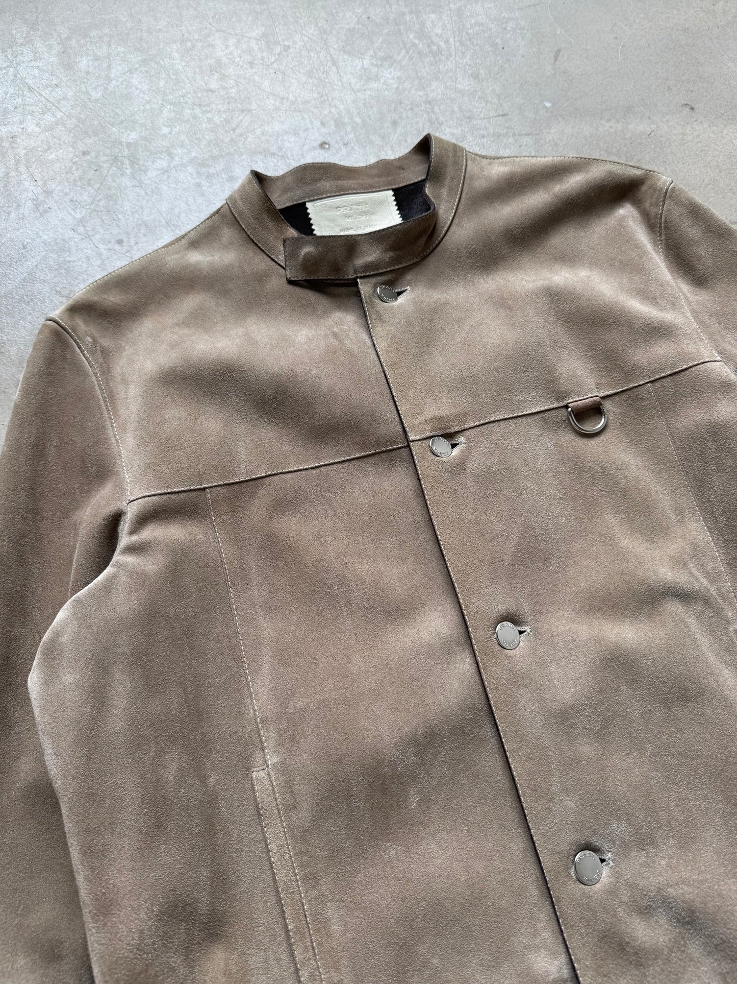 SS 00 Prada Suede Moto Jacket