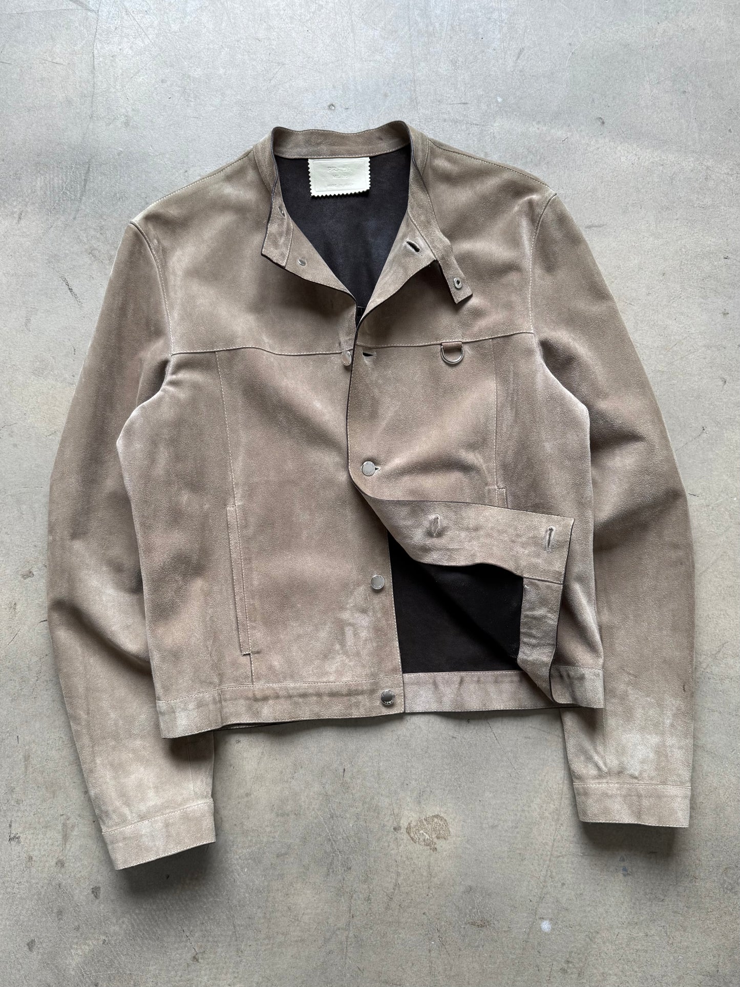 SS 00 Prada Suede Moto Jacket