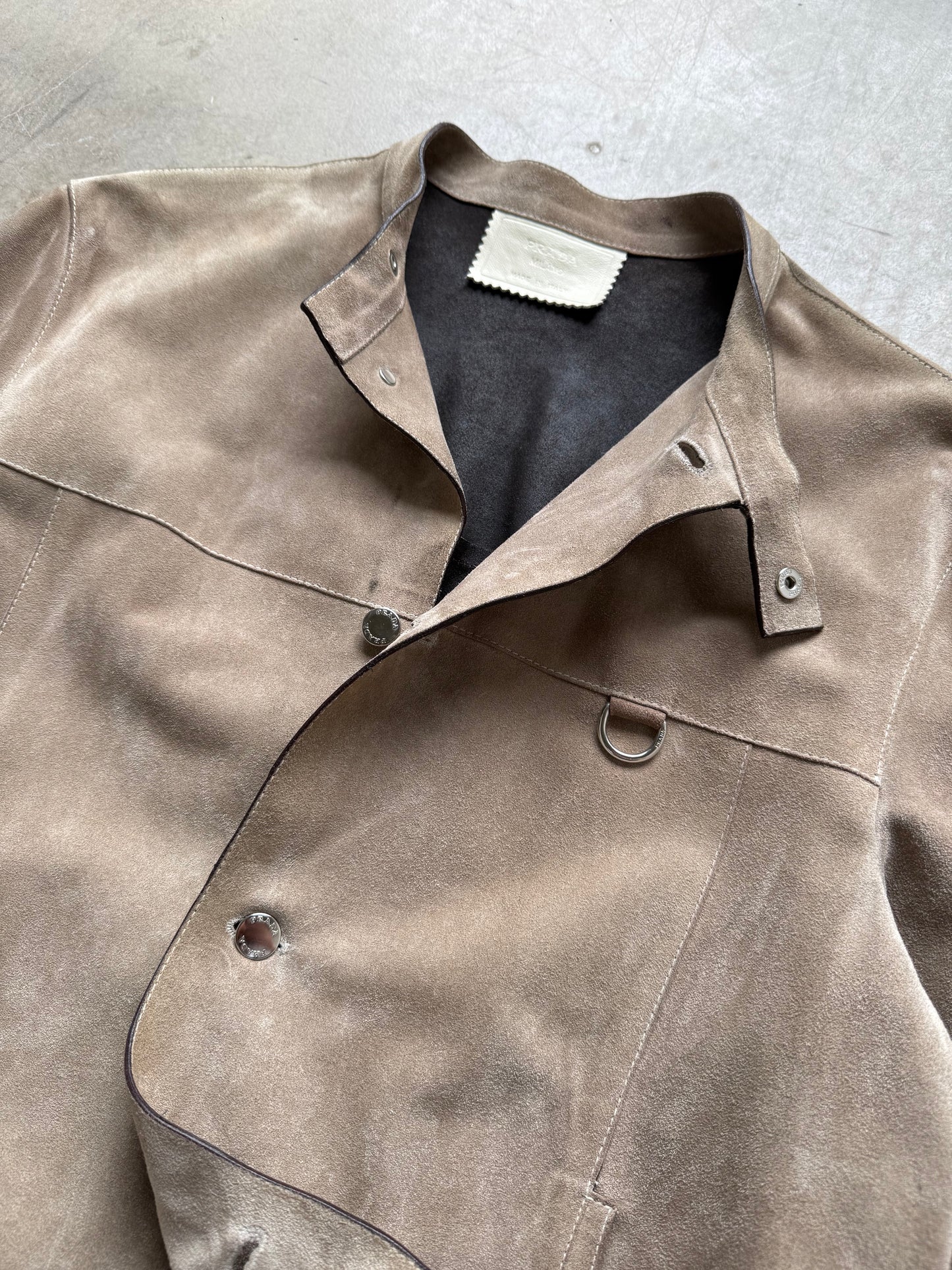 SS 00 Prada Suede Moto Jacket